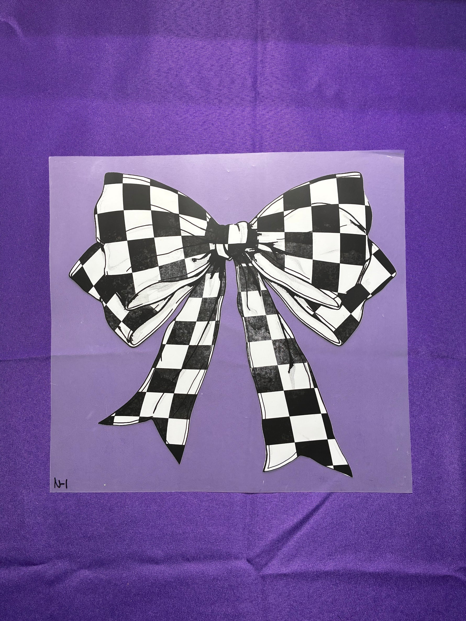Checkered Bow Shirt Transfers