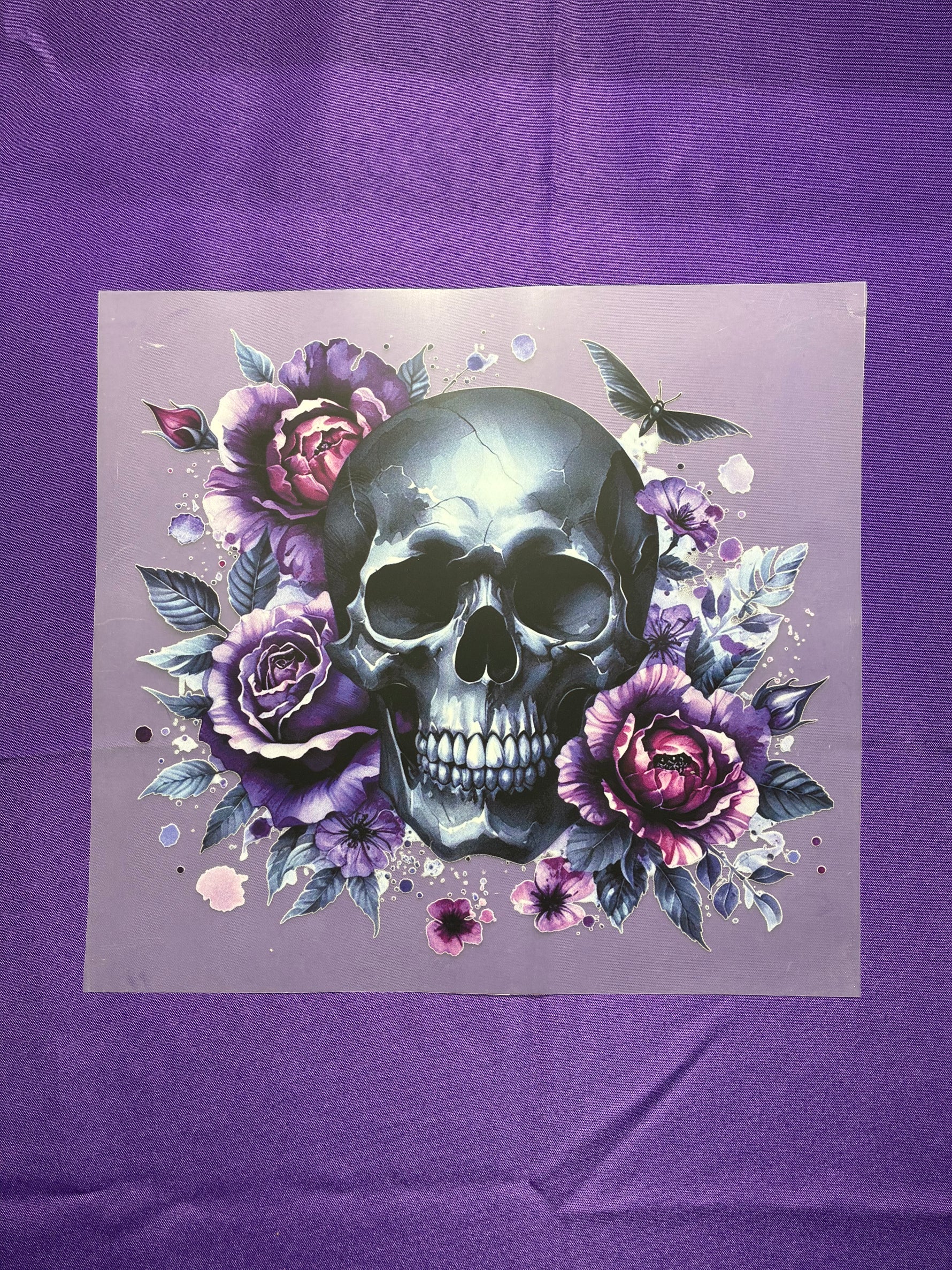 Skull + Flowers Shirt Transfer