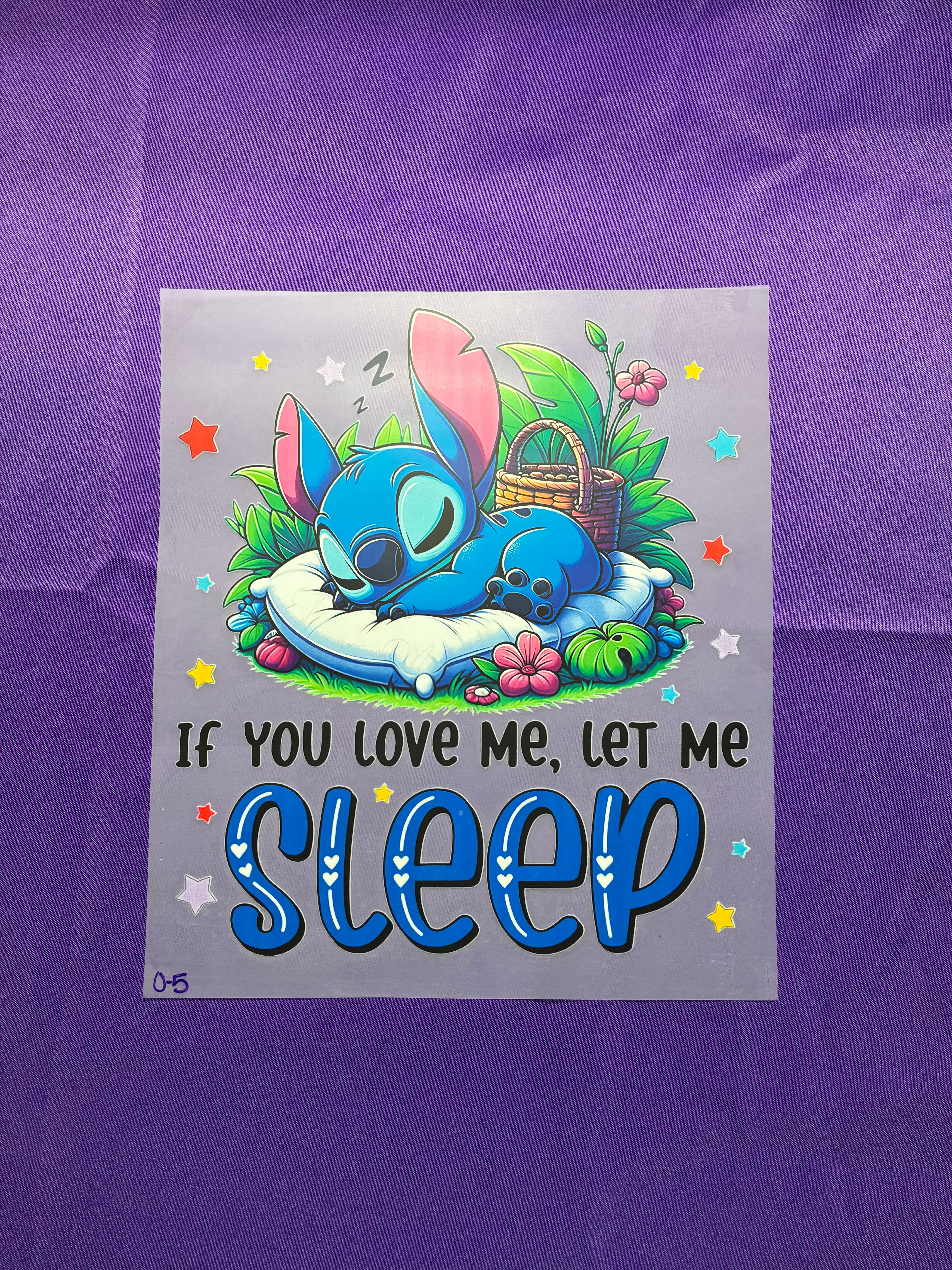 Let Me Sleep #5 Shirt Transfer