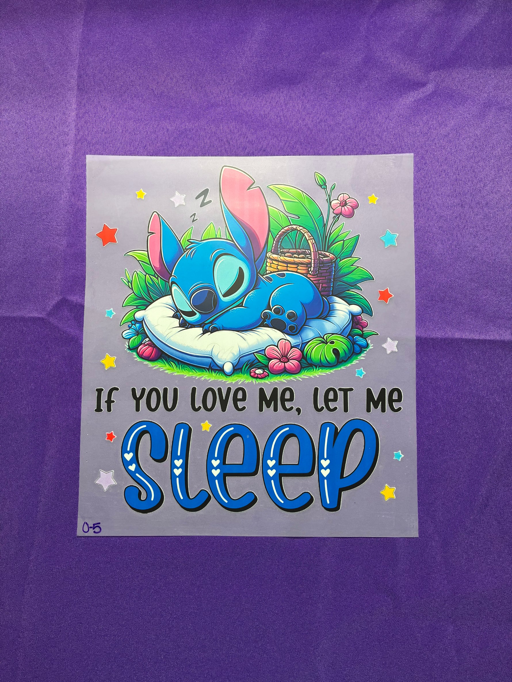 Let Me Sleep #5 Shirt Transfer
