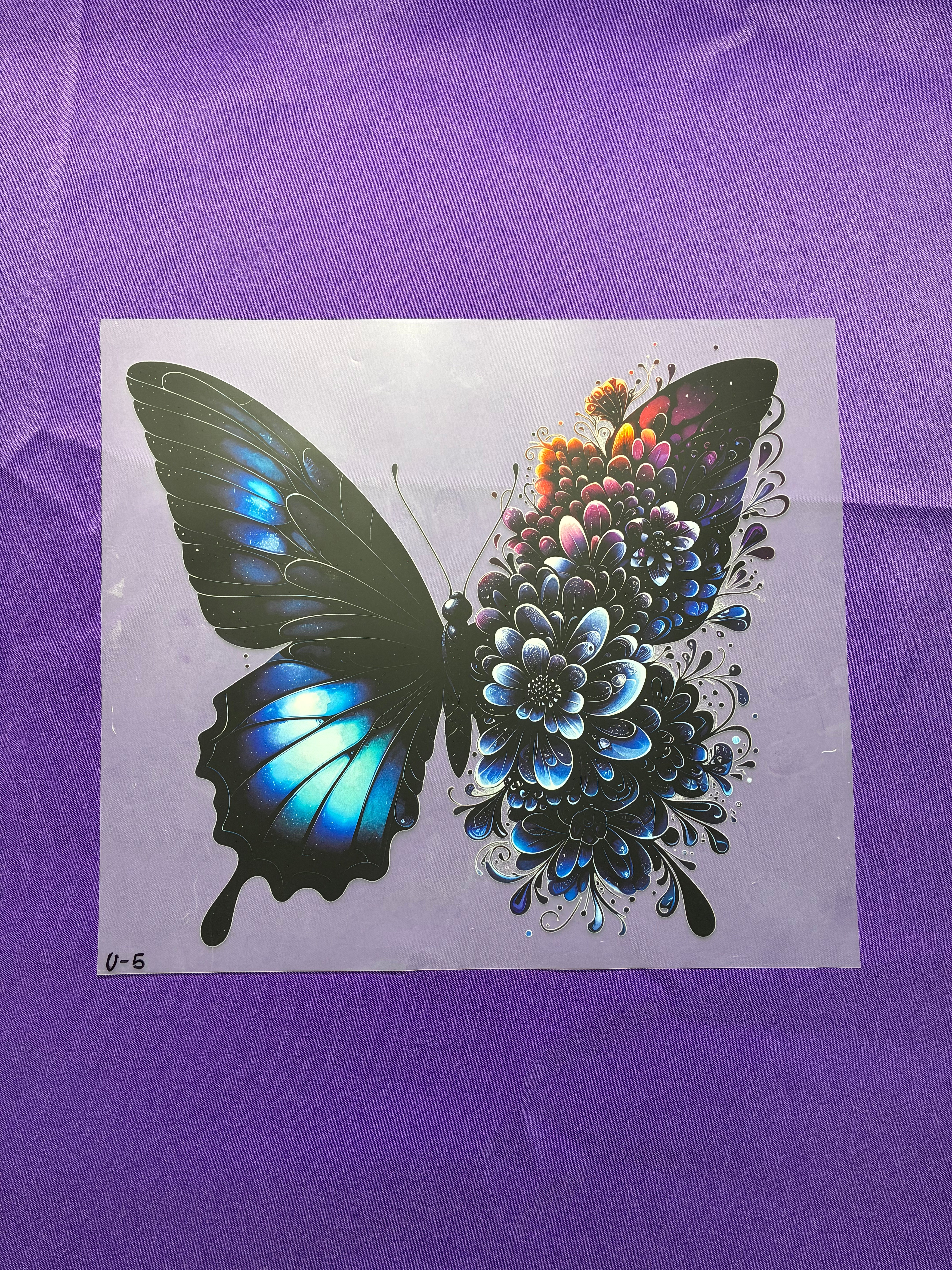Blue Butterfly Shirt Transfers