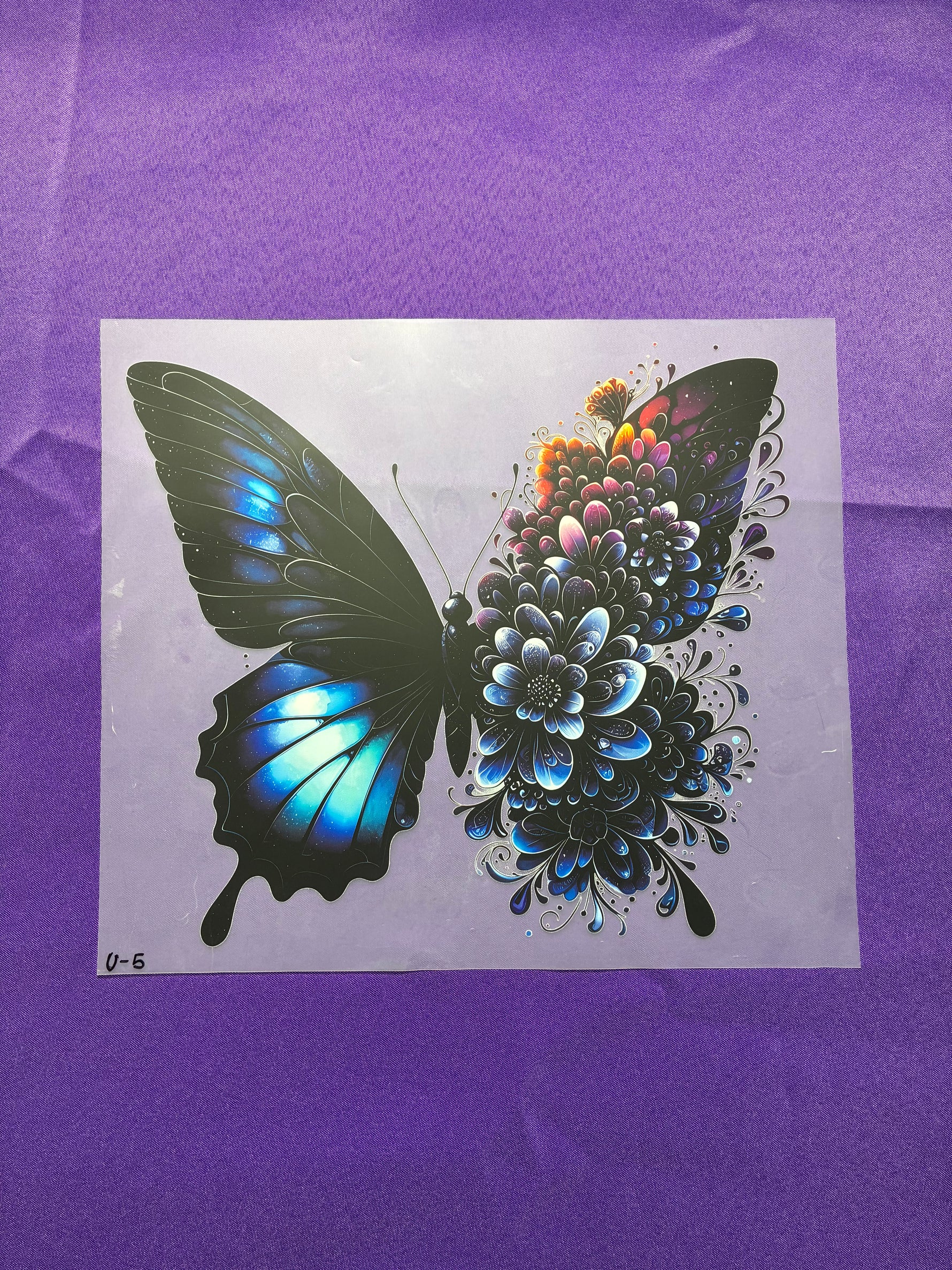 Blue Butterfly Shirt Transfers
