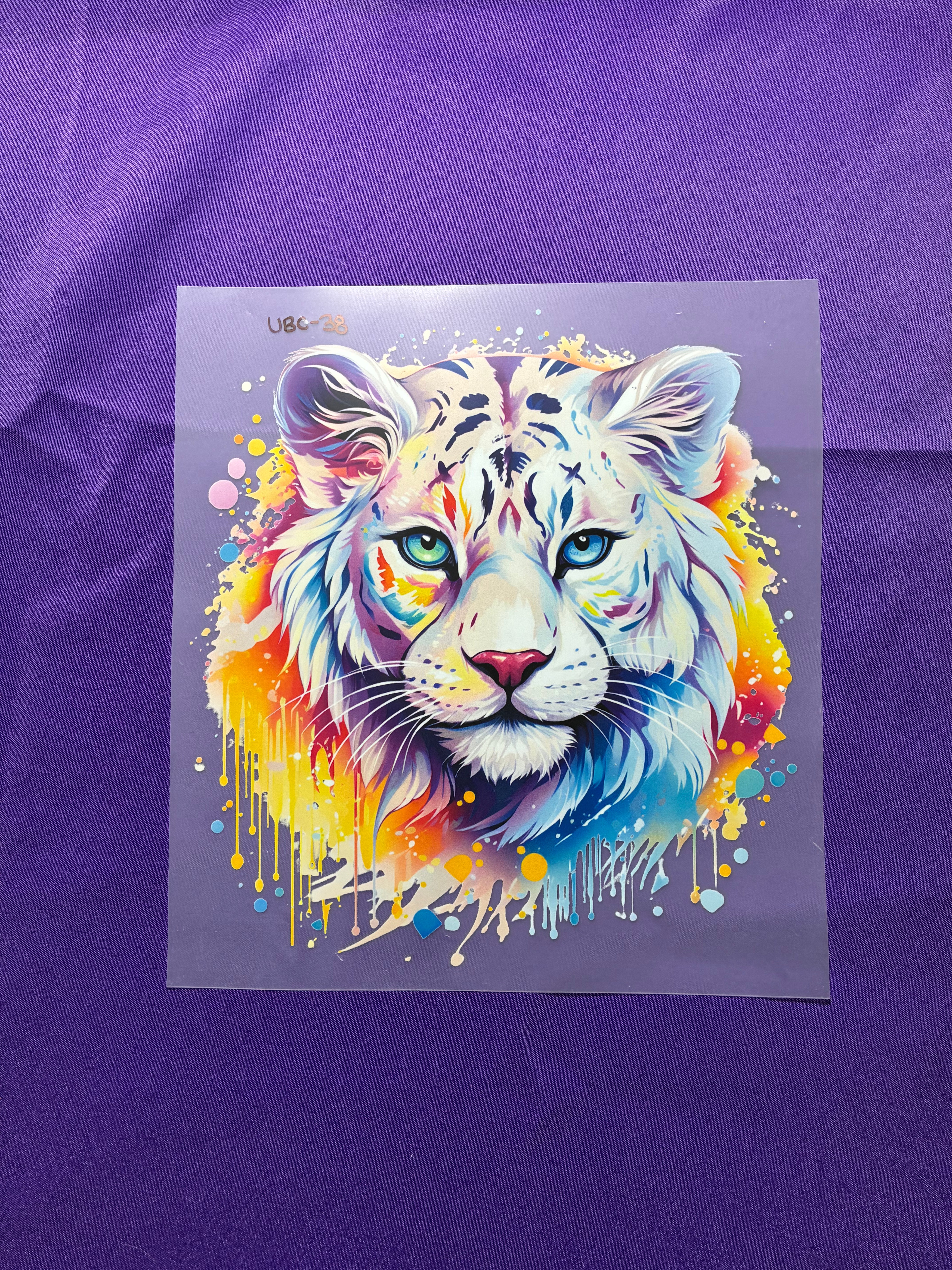White Tiger DTF Transfers