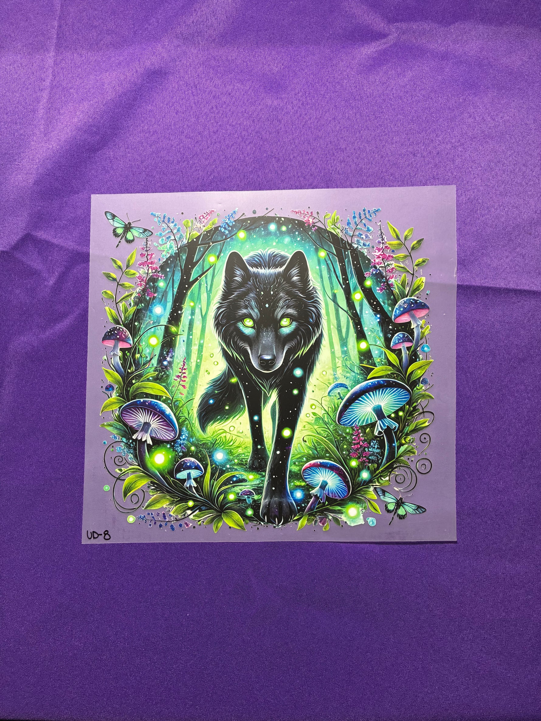 Wolf and Mushrooms DTF Transfers