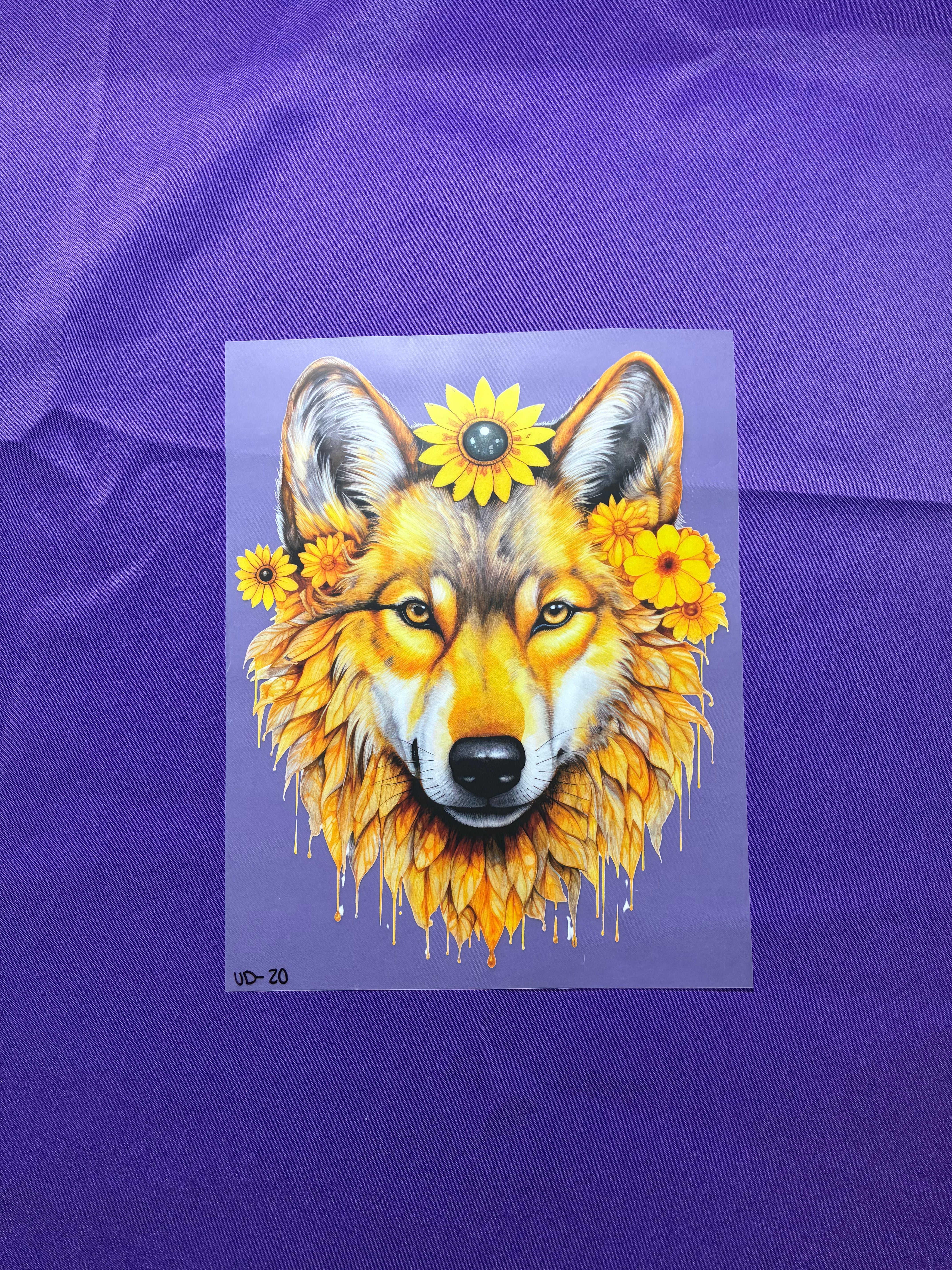 Yellow Wolf DTF Transfers