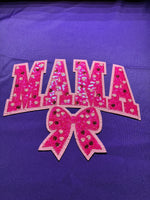 Hot Pink Mama with Bow Sequin Patch