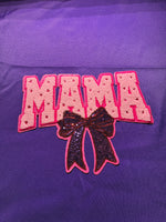 Mama Dark Pink Sequin and Chenille Patch