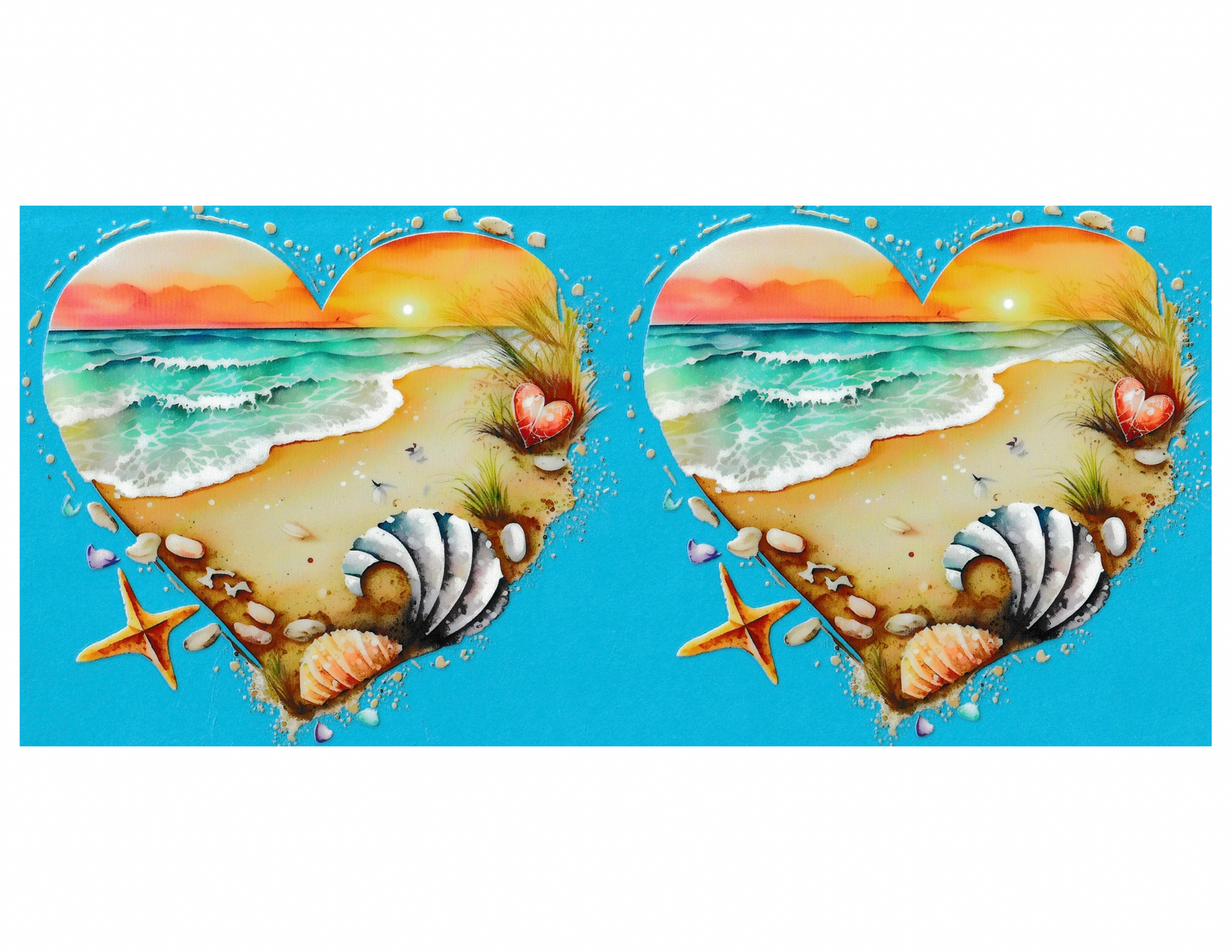 16oz Cup Wrap Beach Heart