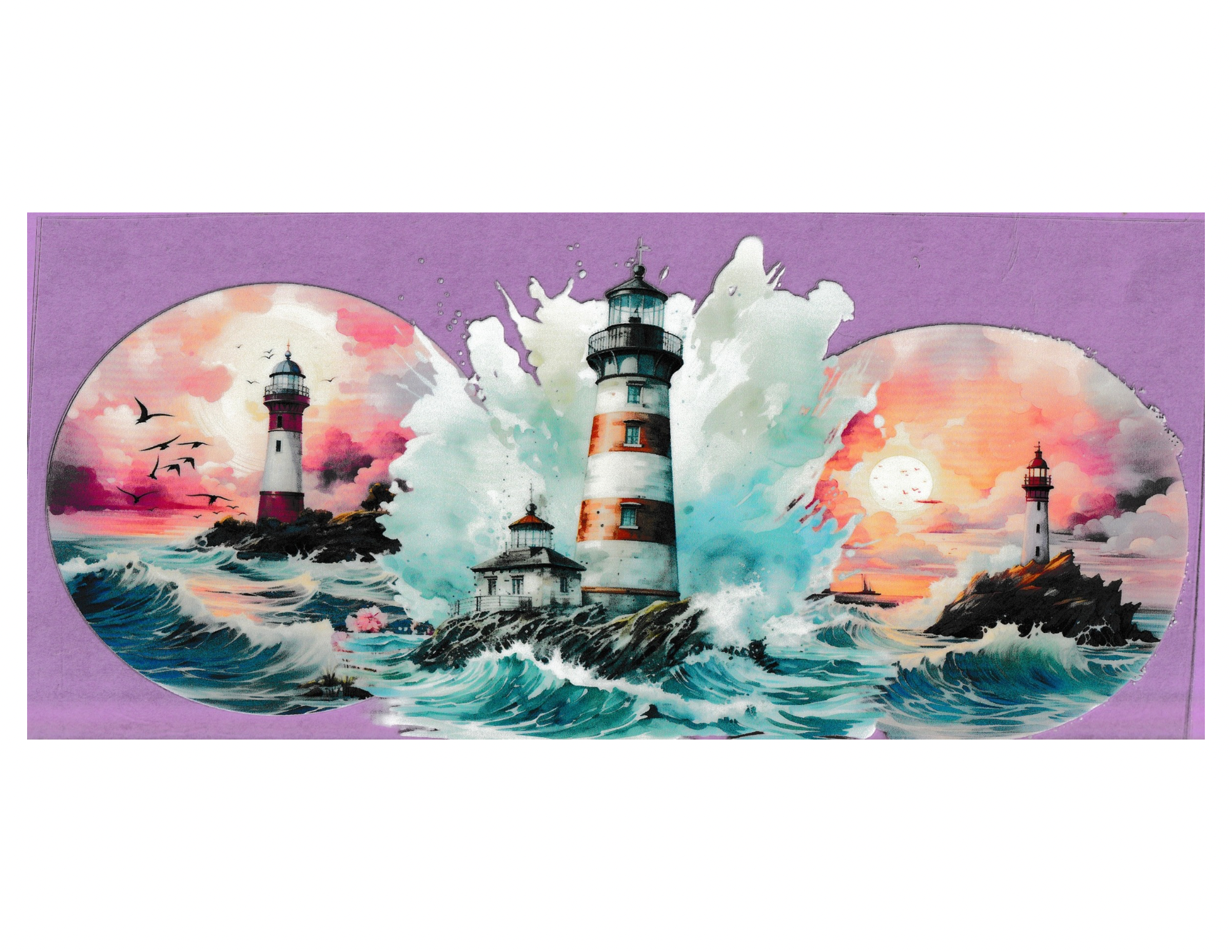 16oz Cup Wrap Lighthouse
