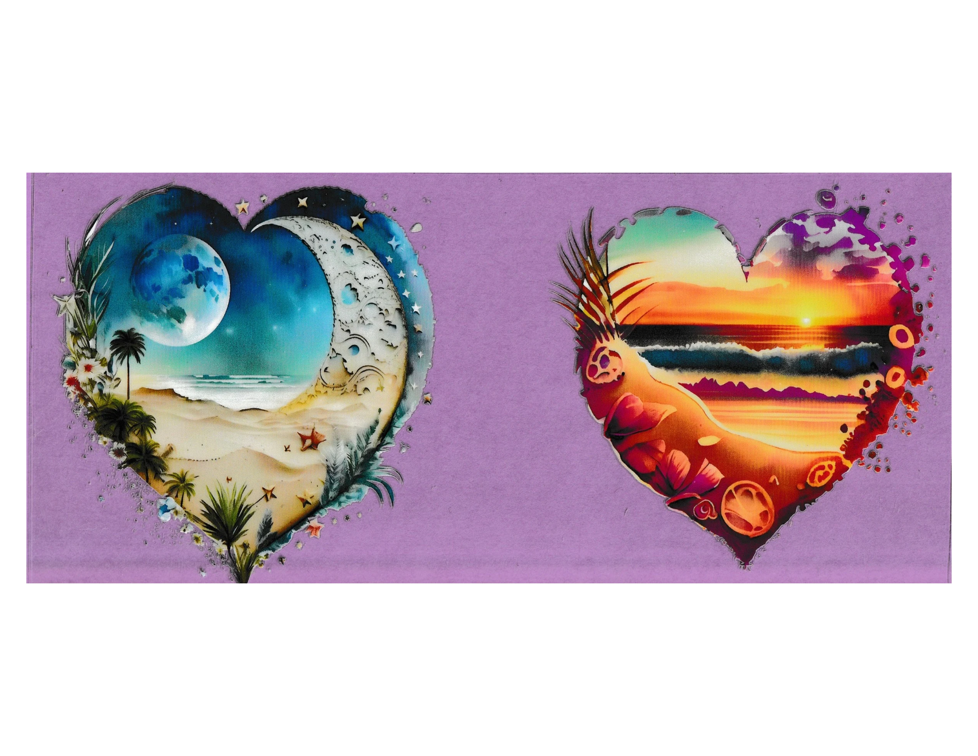16oz Cup Wrap Beach Heart