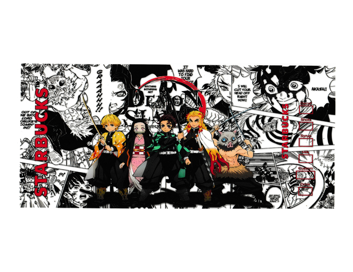 16oz Cup Wrap Anime Demon Slayer