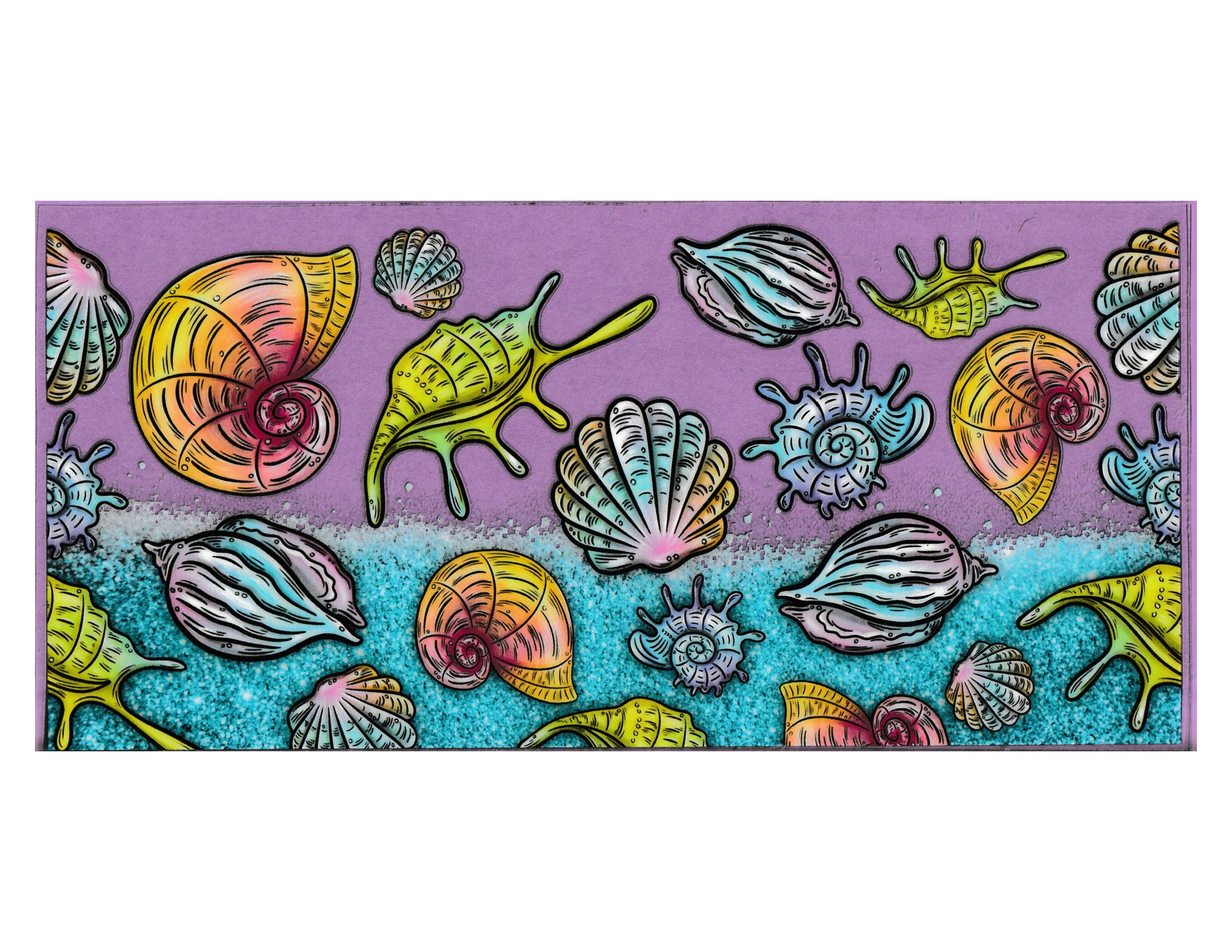16oz Cup Wrap Seashells