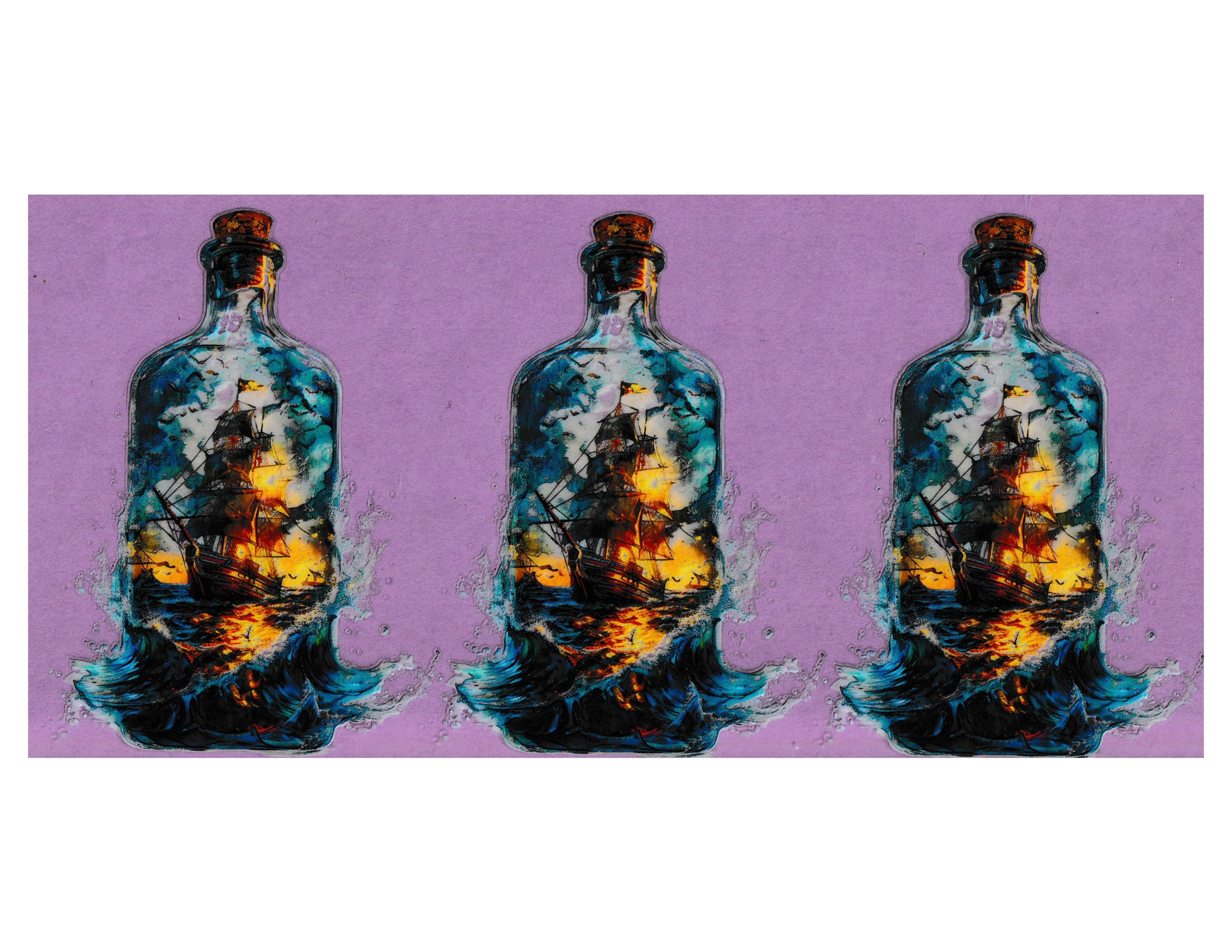 16oz Cup Wrap Ship in a Bottle