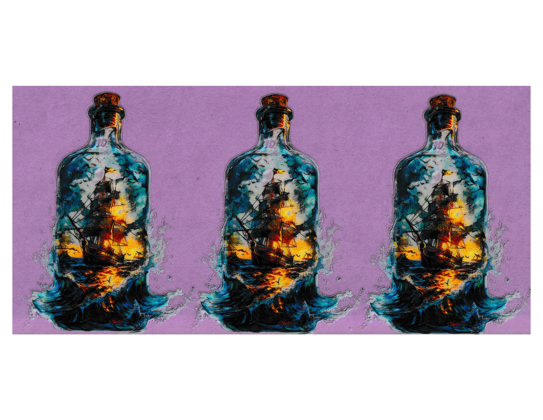 16oz Cup Wrap Ship in a Bottle