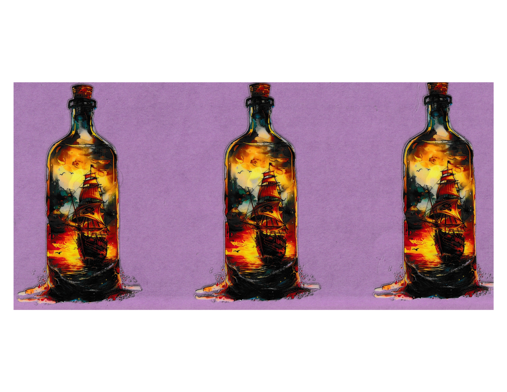 16oz Cup Wrap Ship in a Bottle