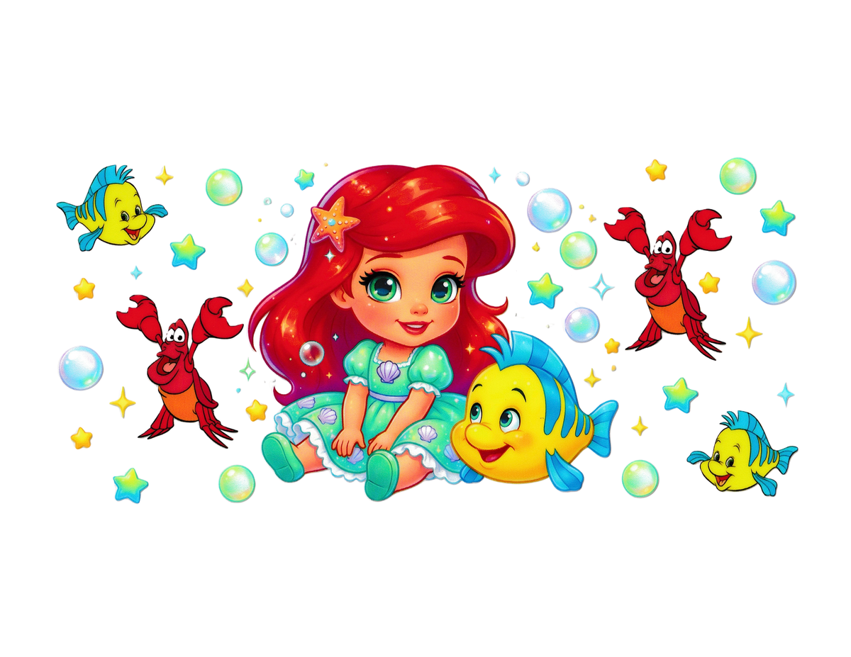 16oz Cup Wrap Mermaid Princess