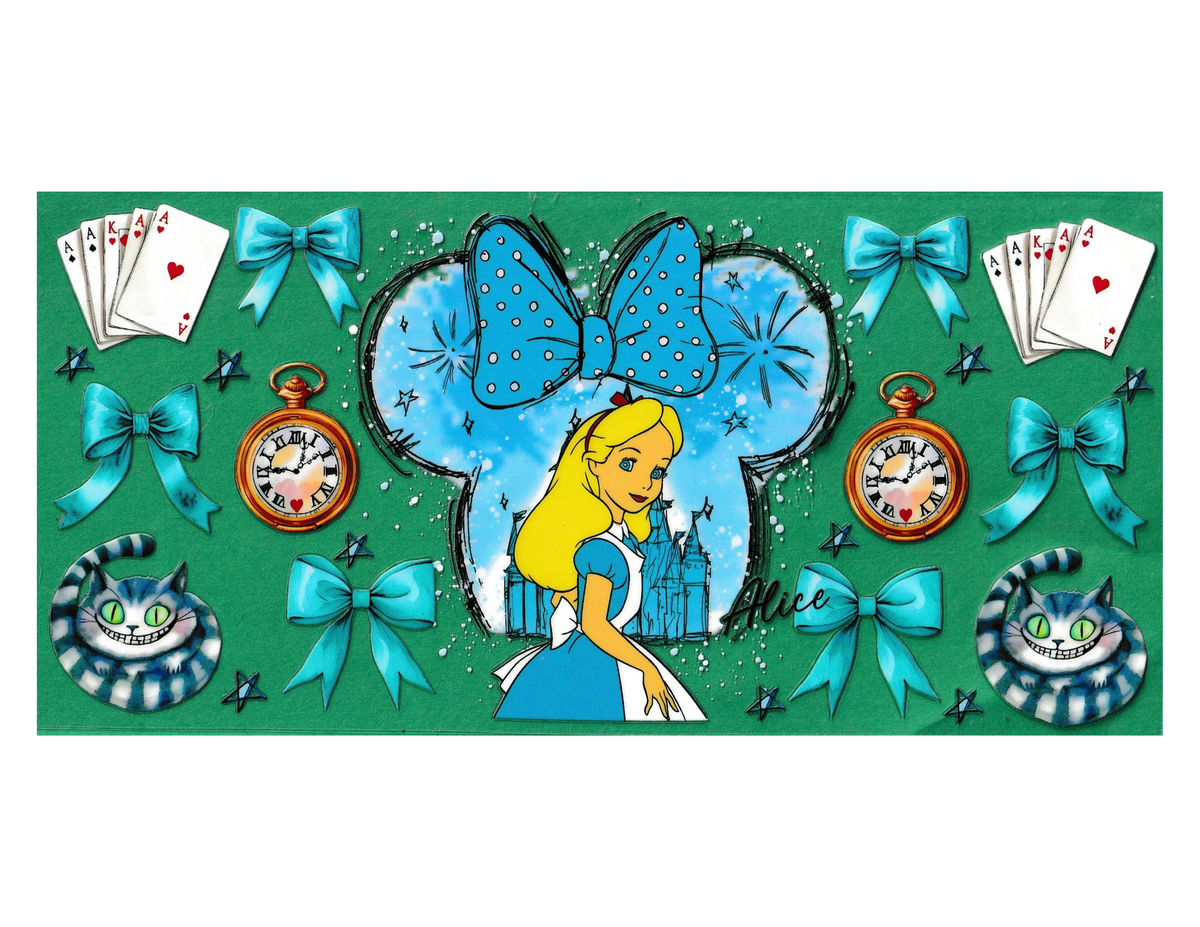 16oz Cup Wrap Alice in Wonderland
