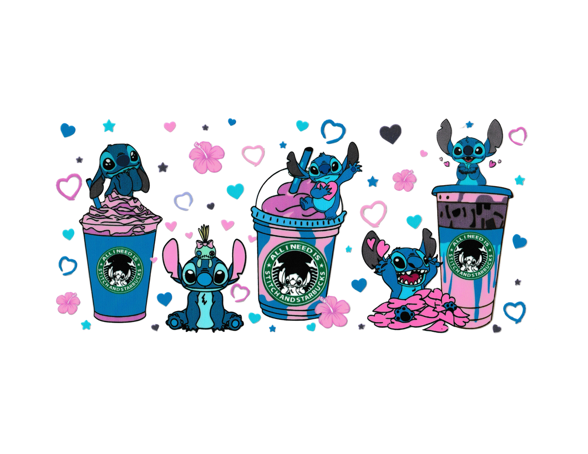 16oz Cup Wrap Blue Alien