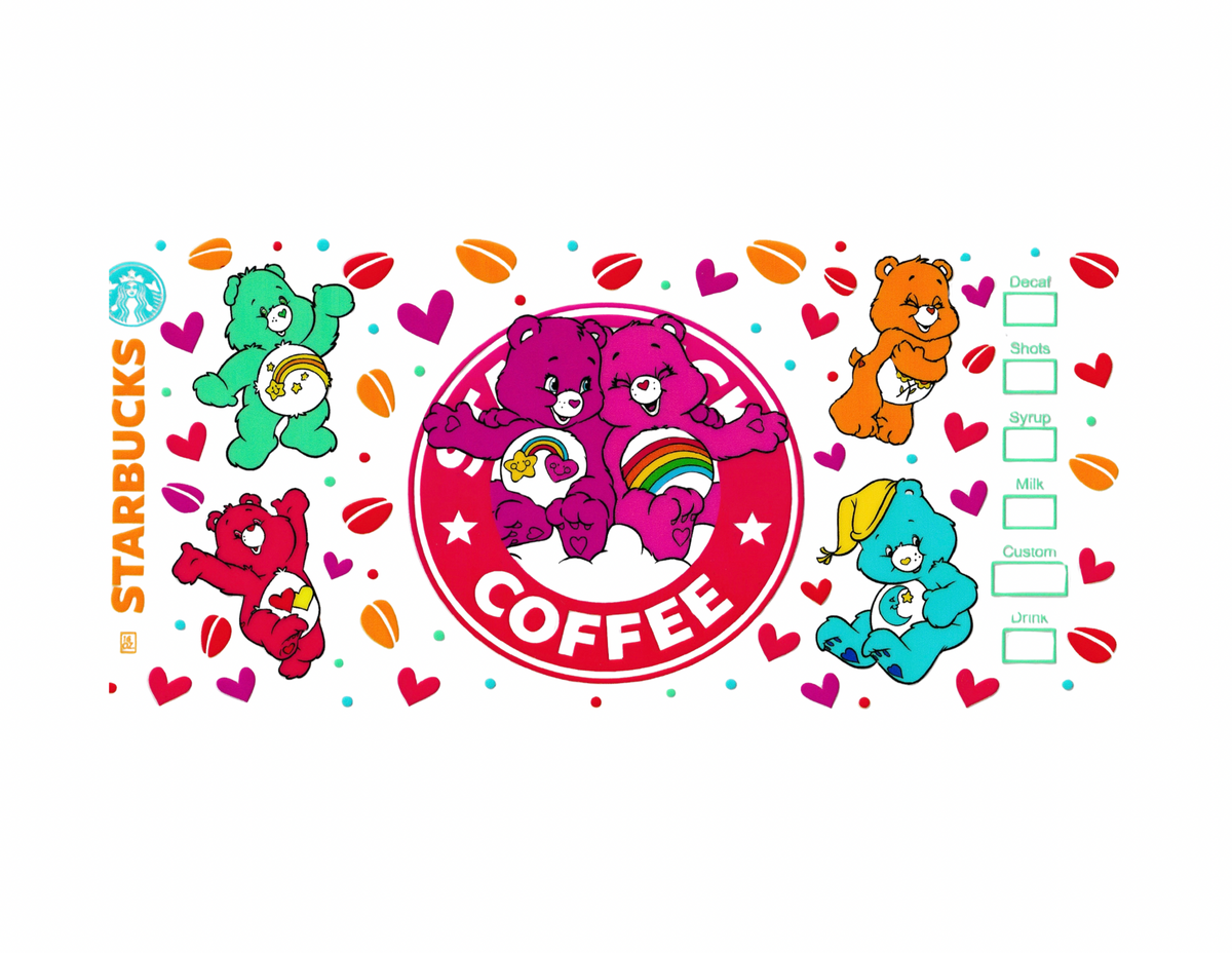 16oz Cup Wrap Care Bear