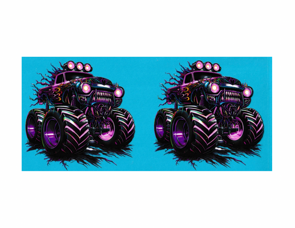 16oz Cup Wraps Pink Monster Truck