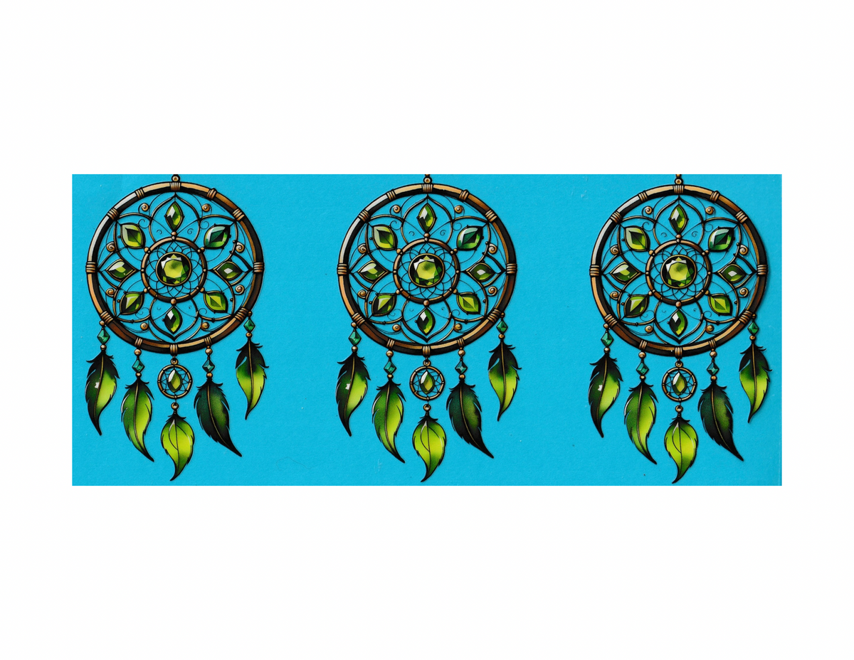 16oz Cup Wrap Green Dreamcatcher