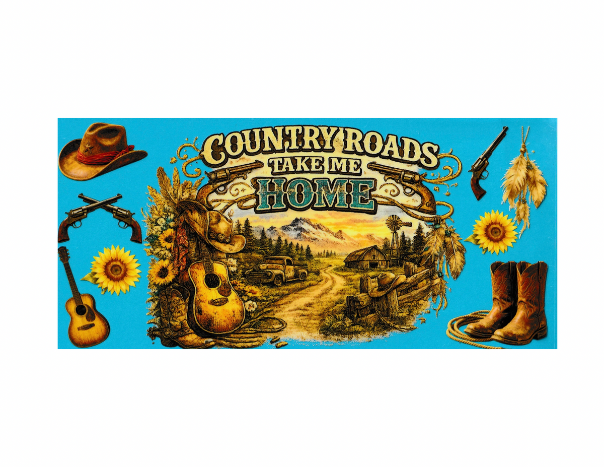 16oz Cup Wrap Country Roads Take Me Home
