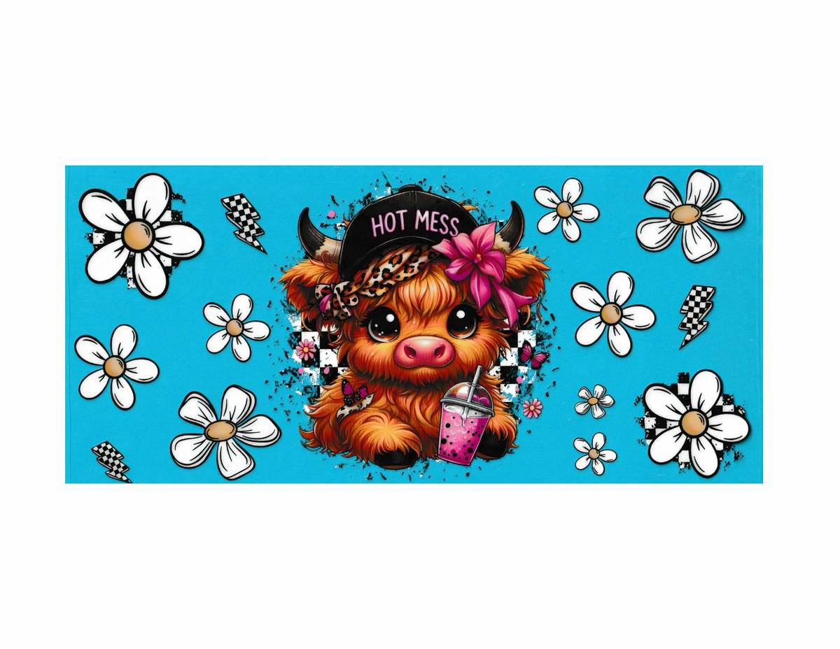 16oz Cup Wrap Hot Mess Cow