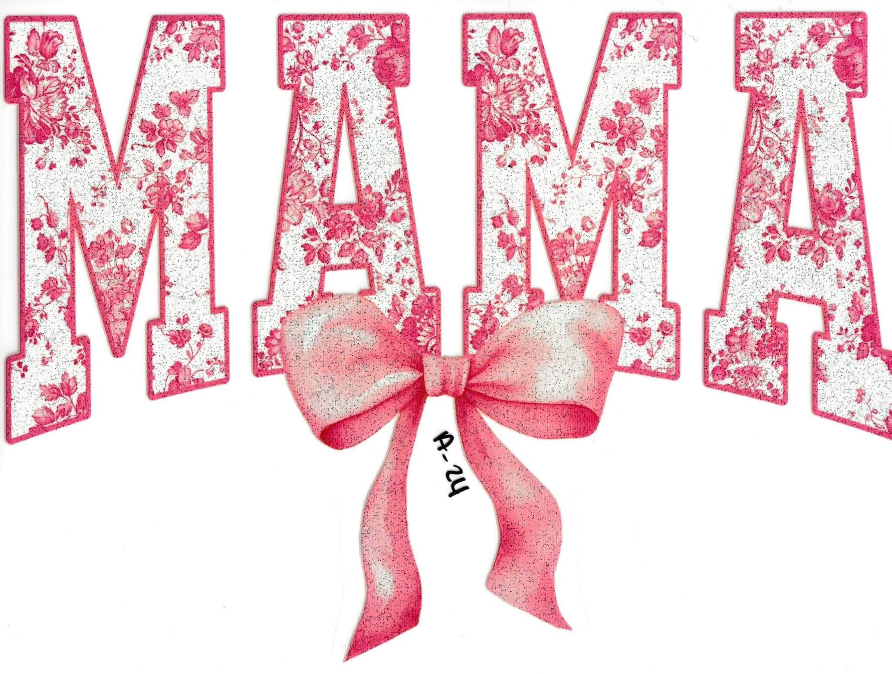 Pink Mama with Bow Glitter