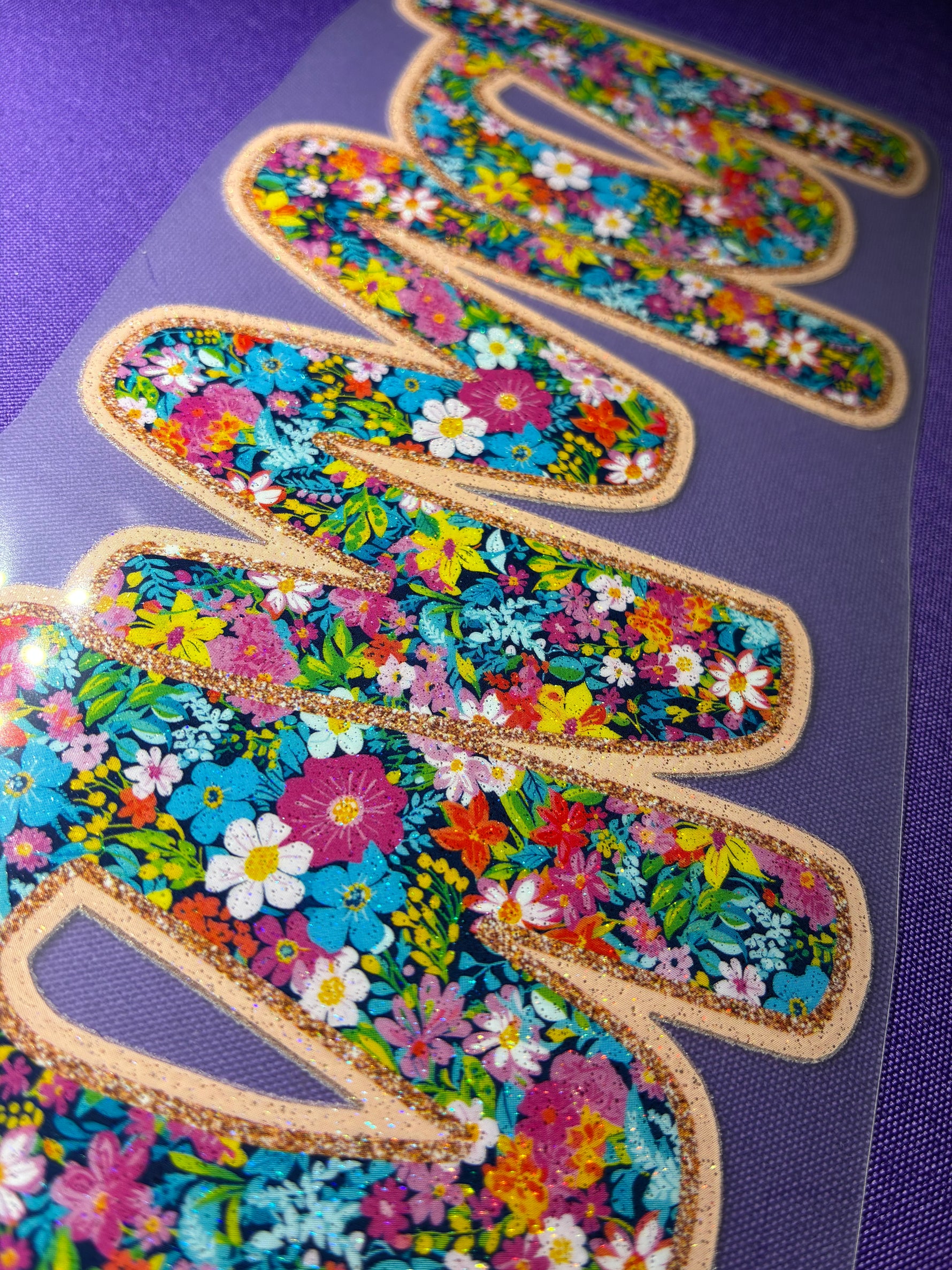 Floral Mama with Bow Glitter