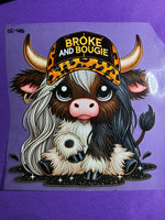 Broke and Bougie Glitter Cow