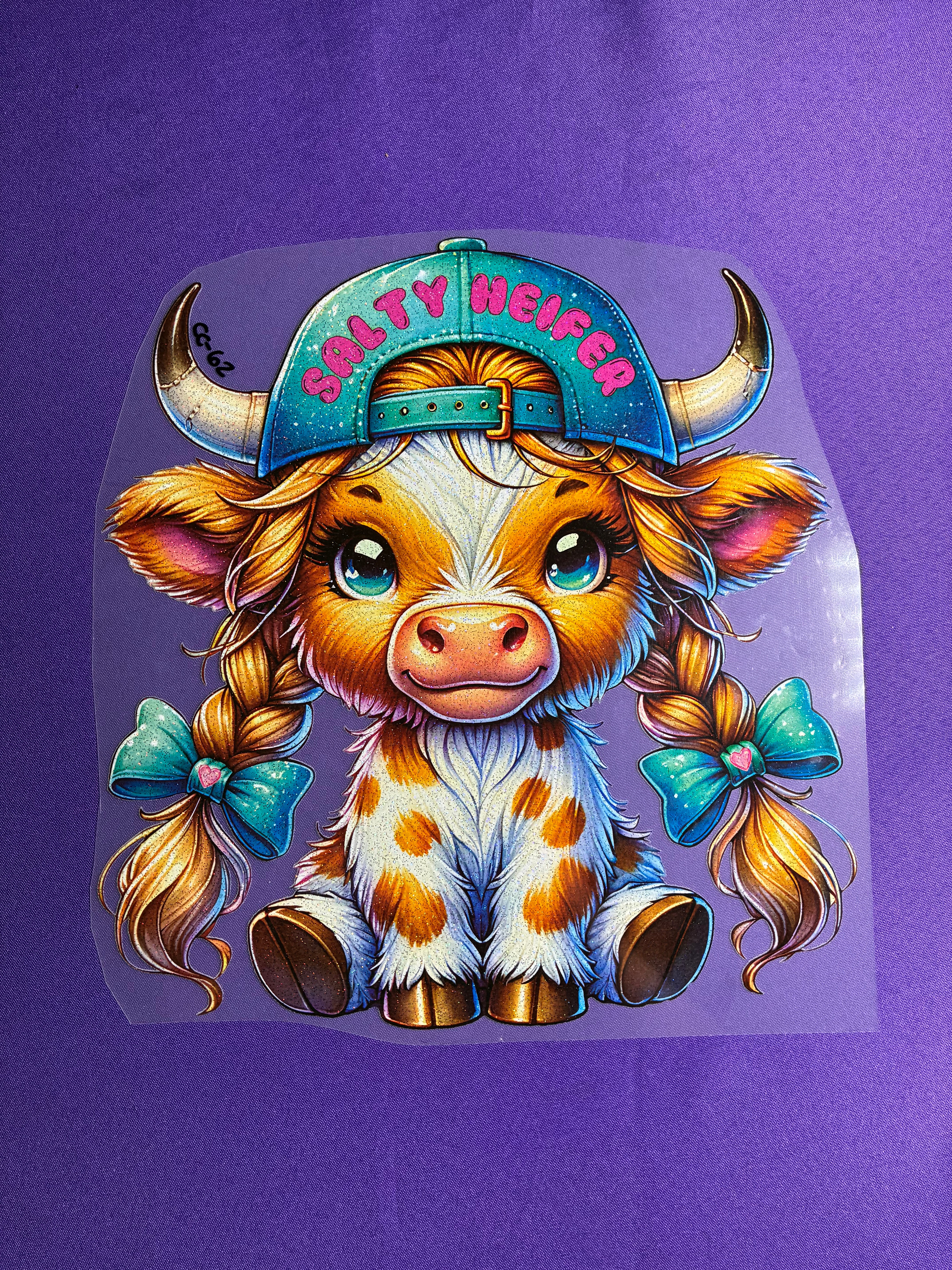 Salty Heifer Blue Cap Glitter Cow