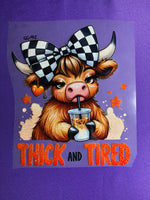Thick & Tired Glitter Cow