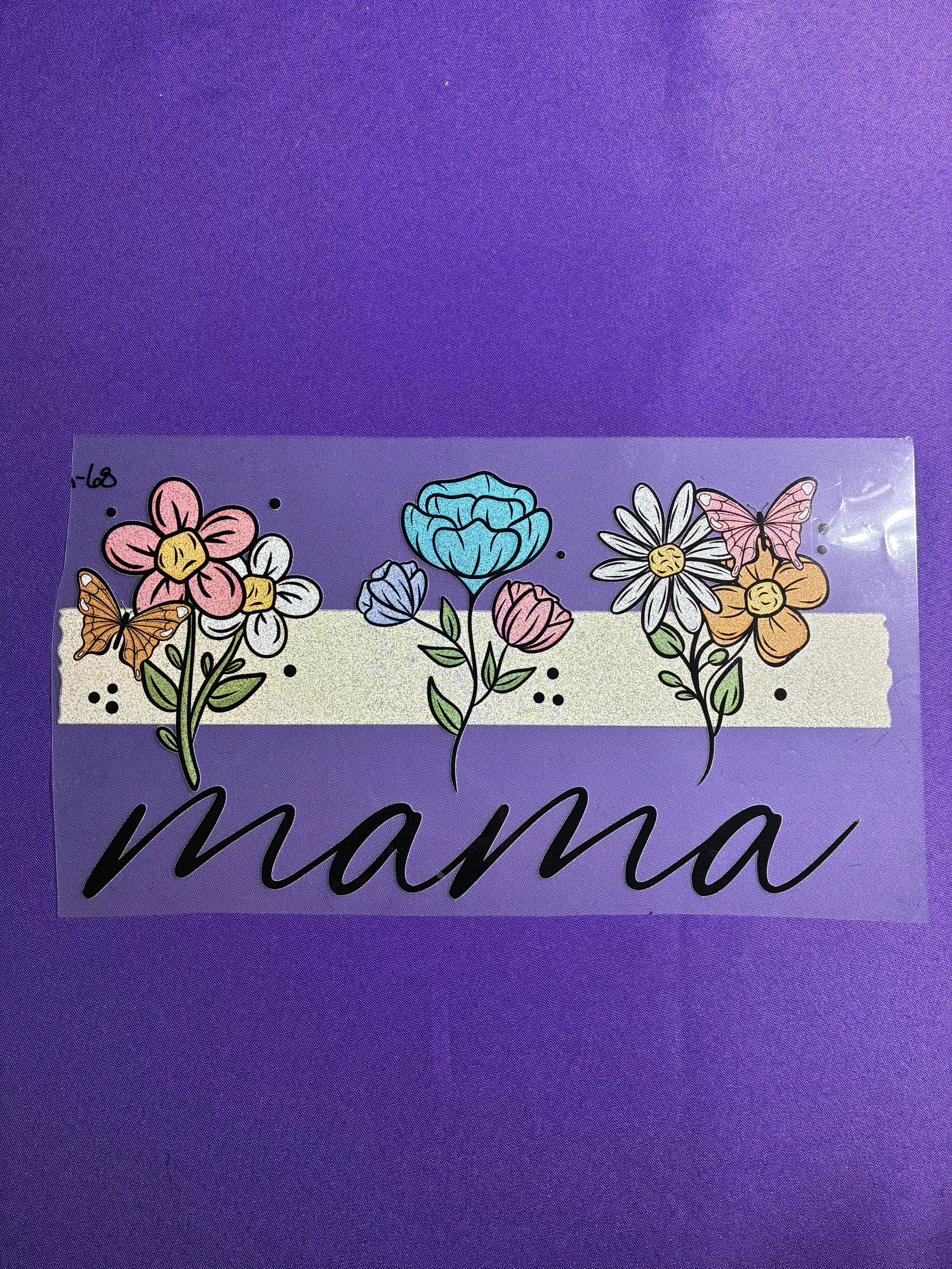 Mama with Flowers Glitter