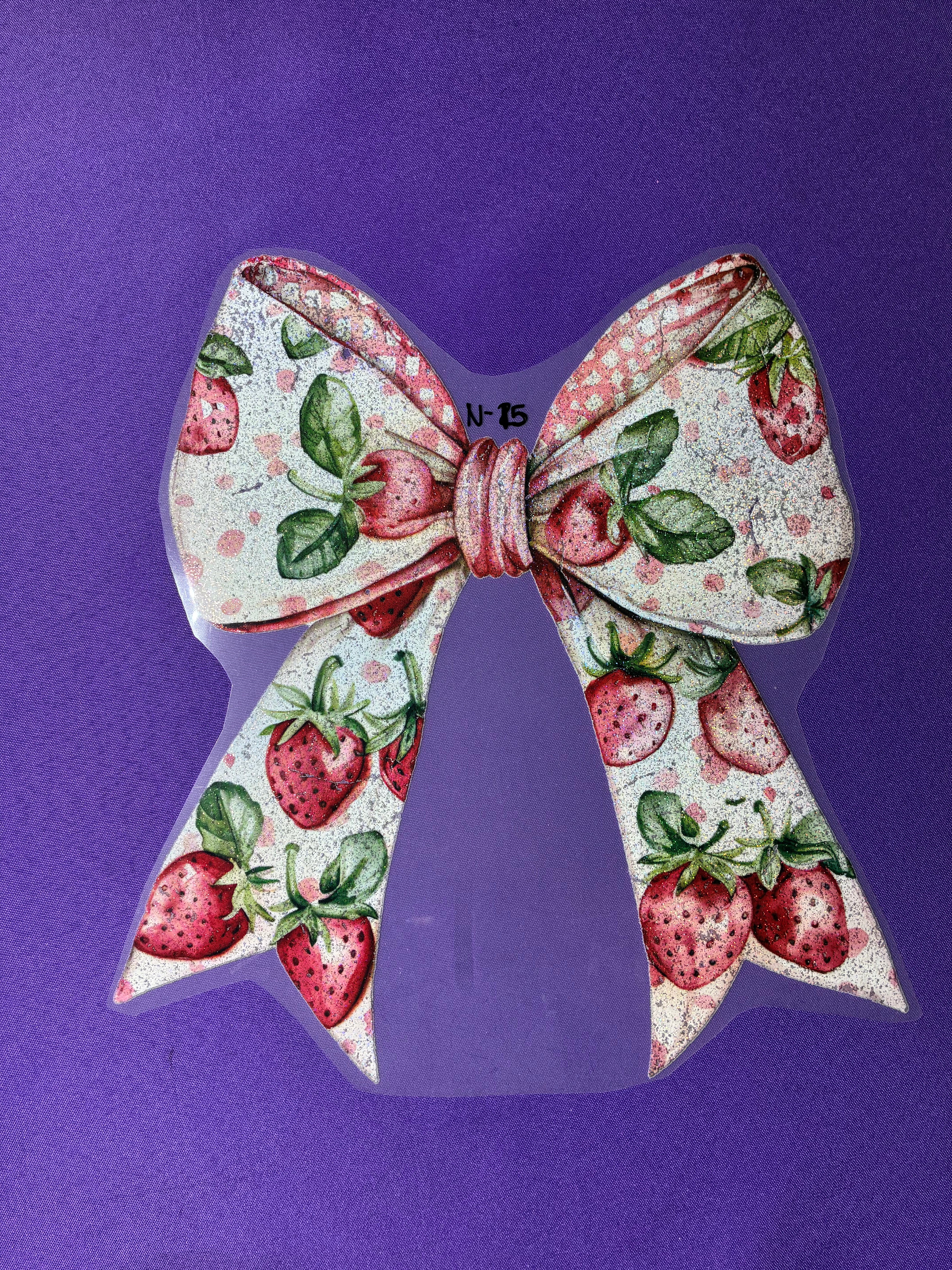 Strawberry Bow Glitter