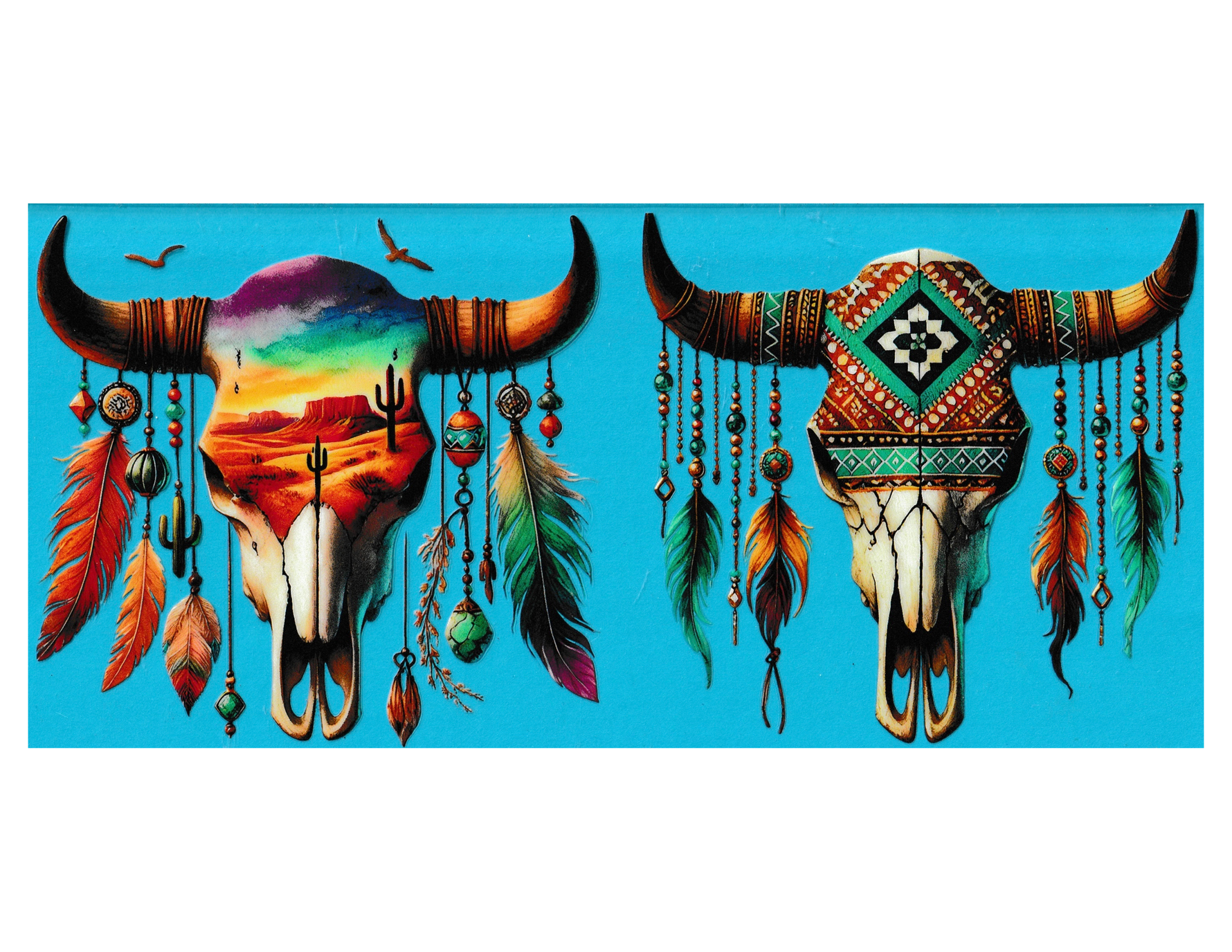16oz Cup Wrap Cow Skull