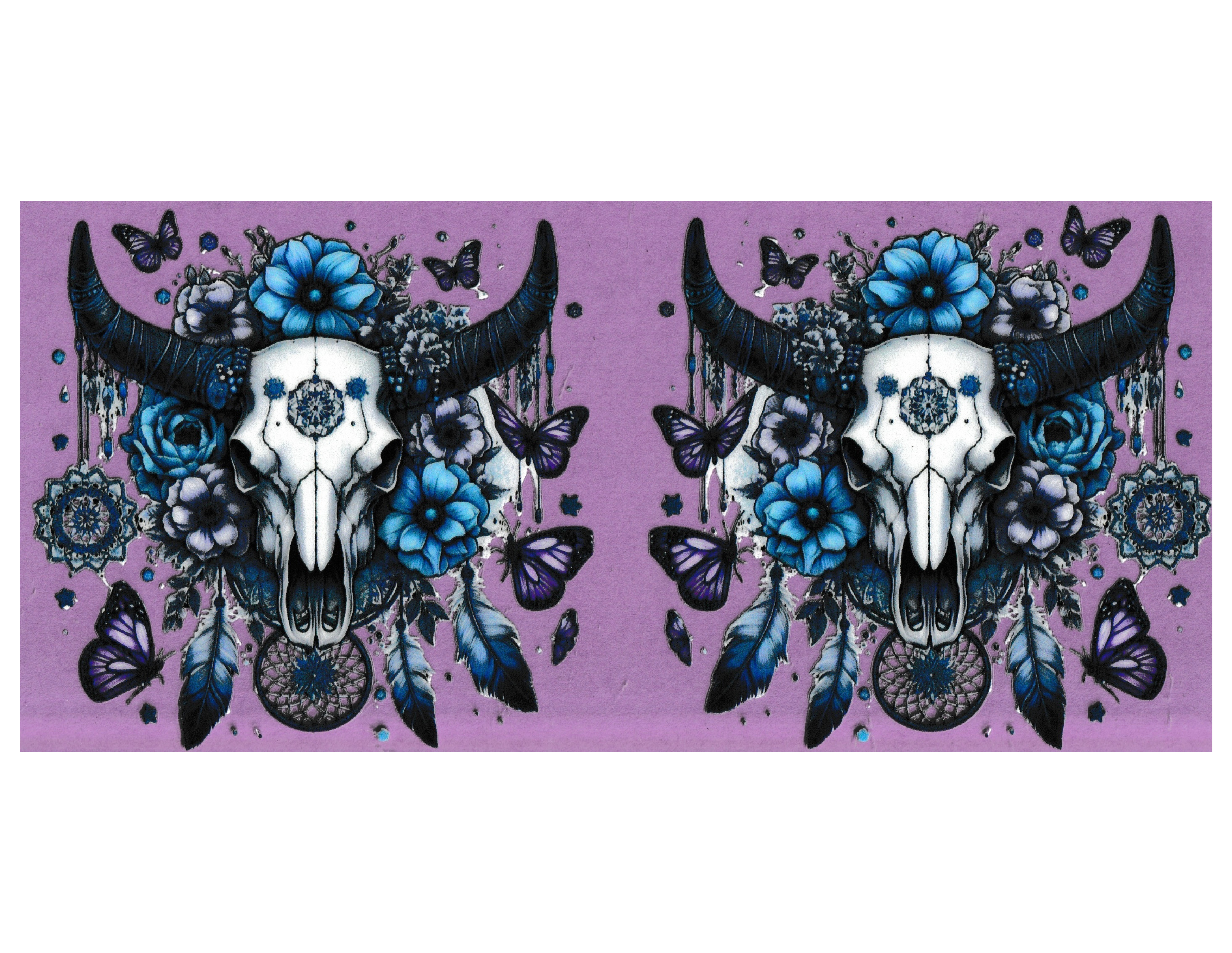 16oz Cup Wrap Cow Skull