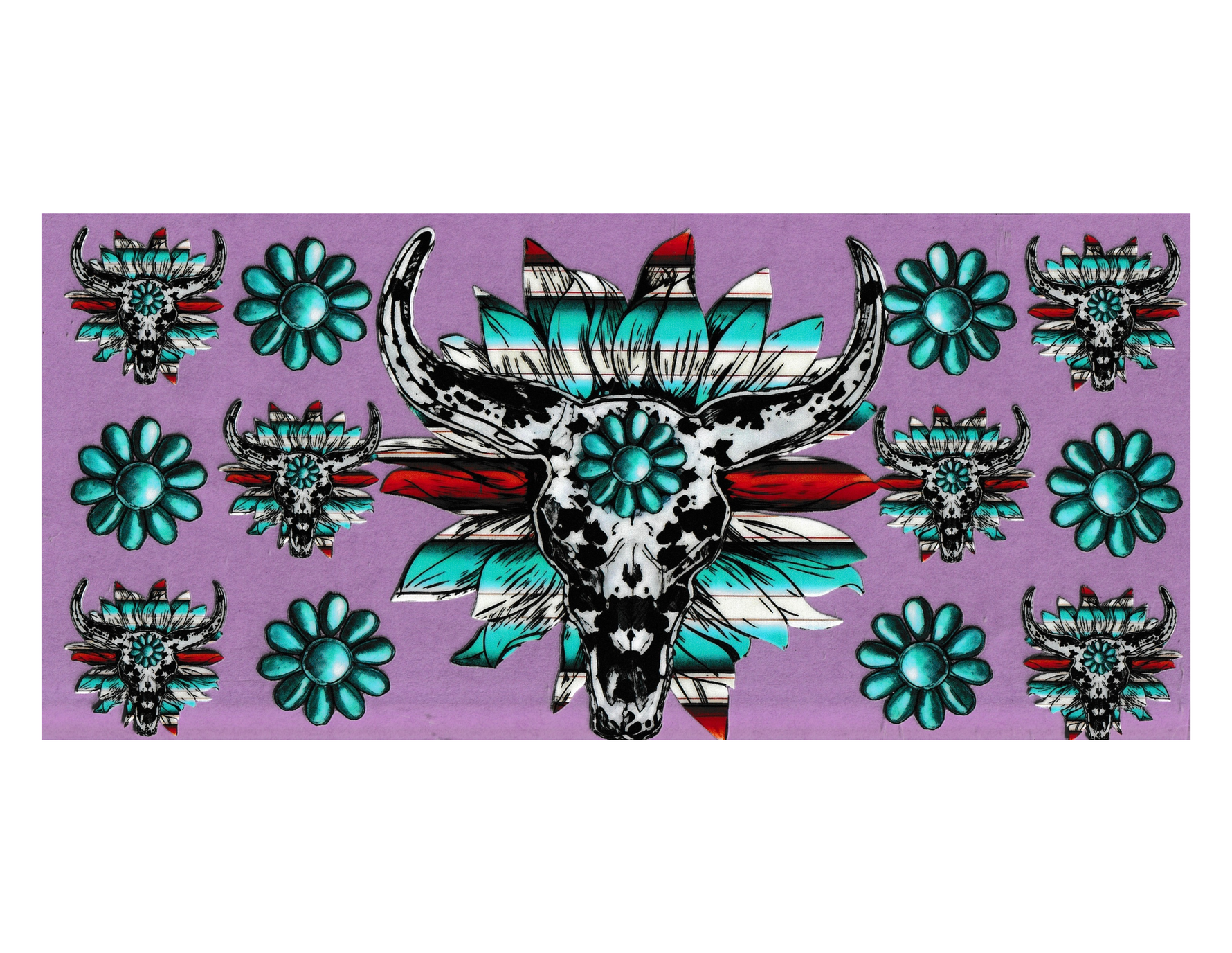 16oz Cup Wrap Cow Skull