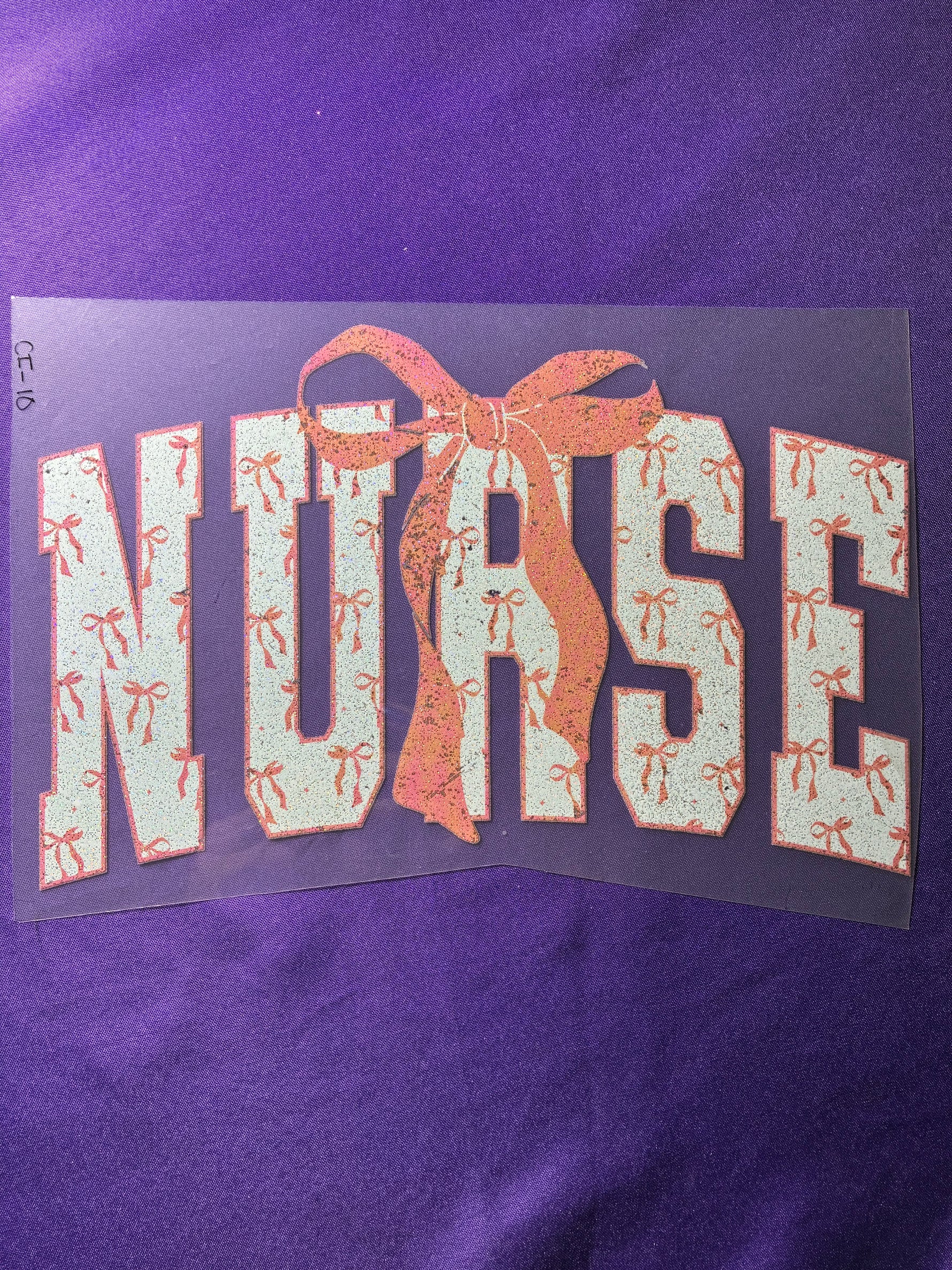 Nurse Bow Glitter