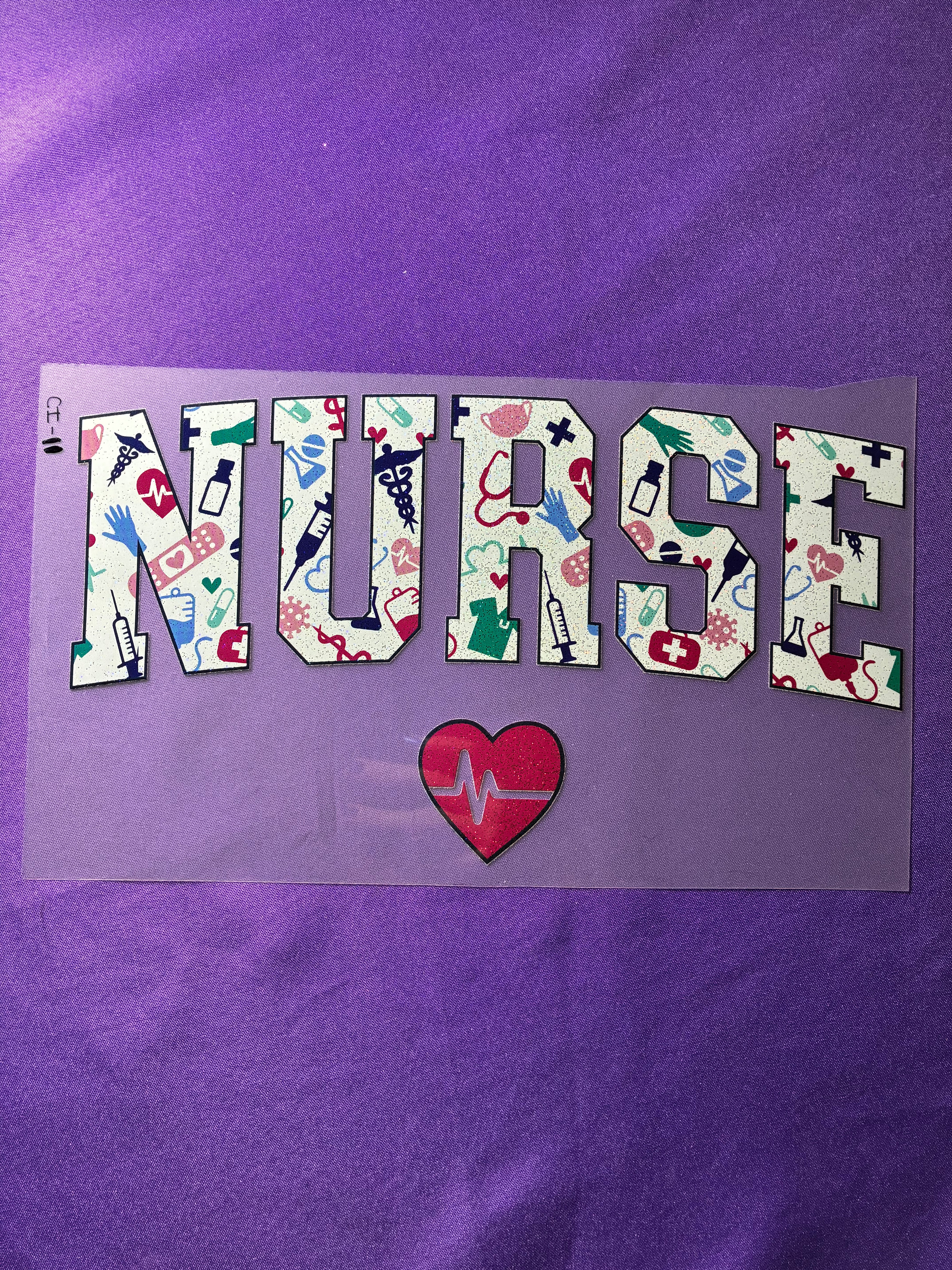 Nurse with heart Glitter