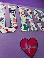 Nurse with heart Glitter