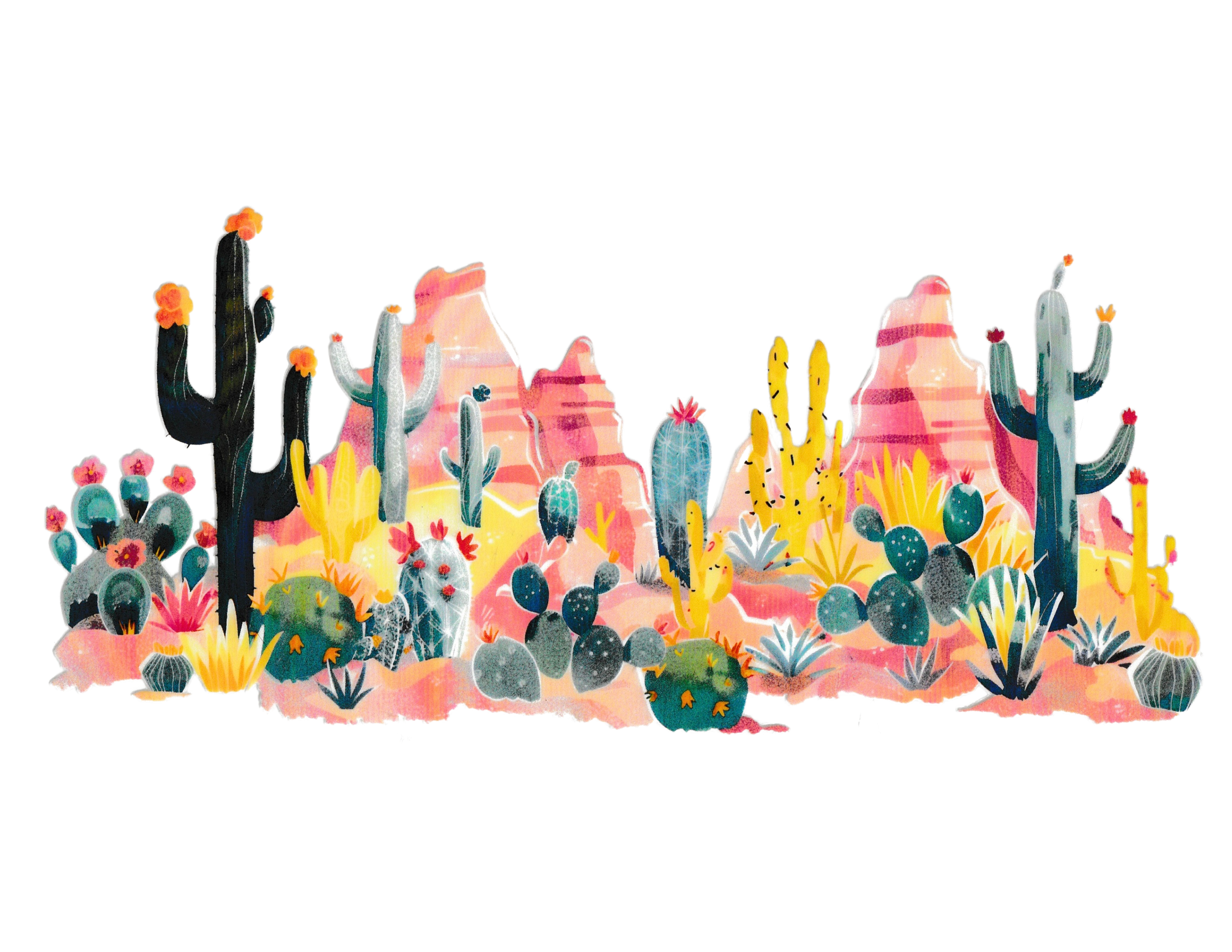 16oz Cup Wrap Cactus Scene