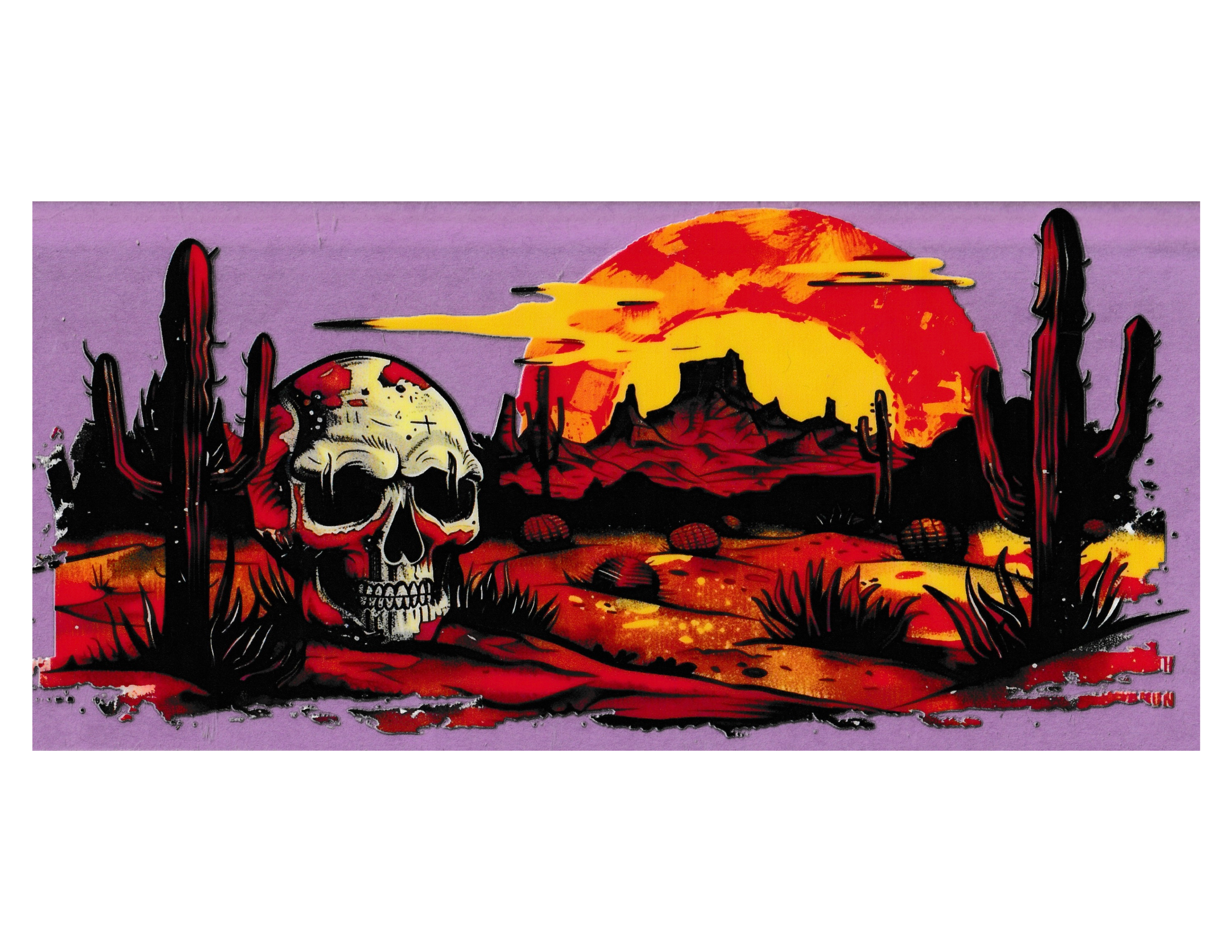 16oz Cup Wrap Western Scene