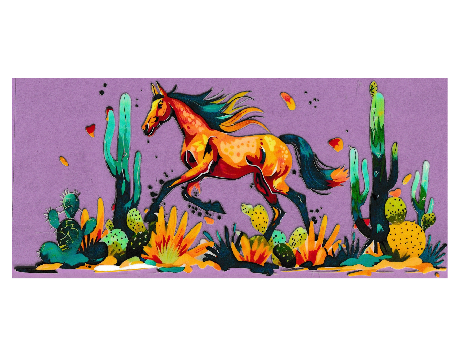 16oz Cup Wrap Cactus and Horse