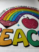 Teacher Rainbow Glitter