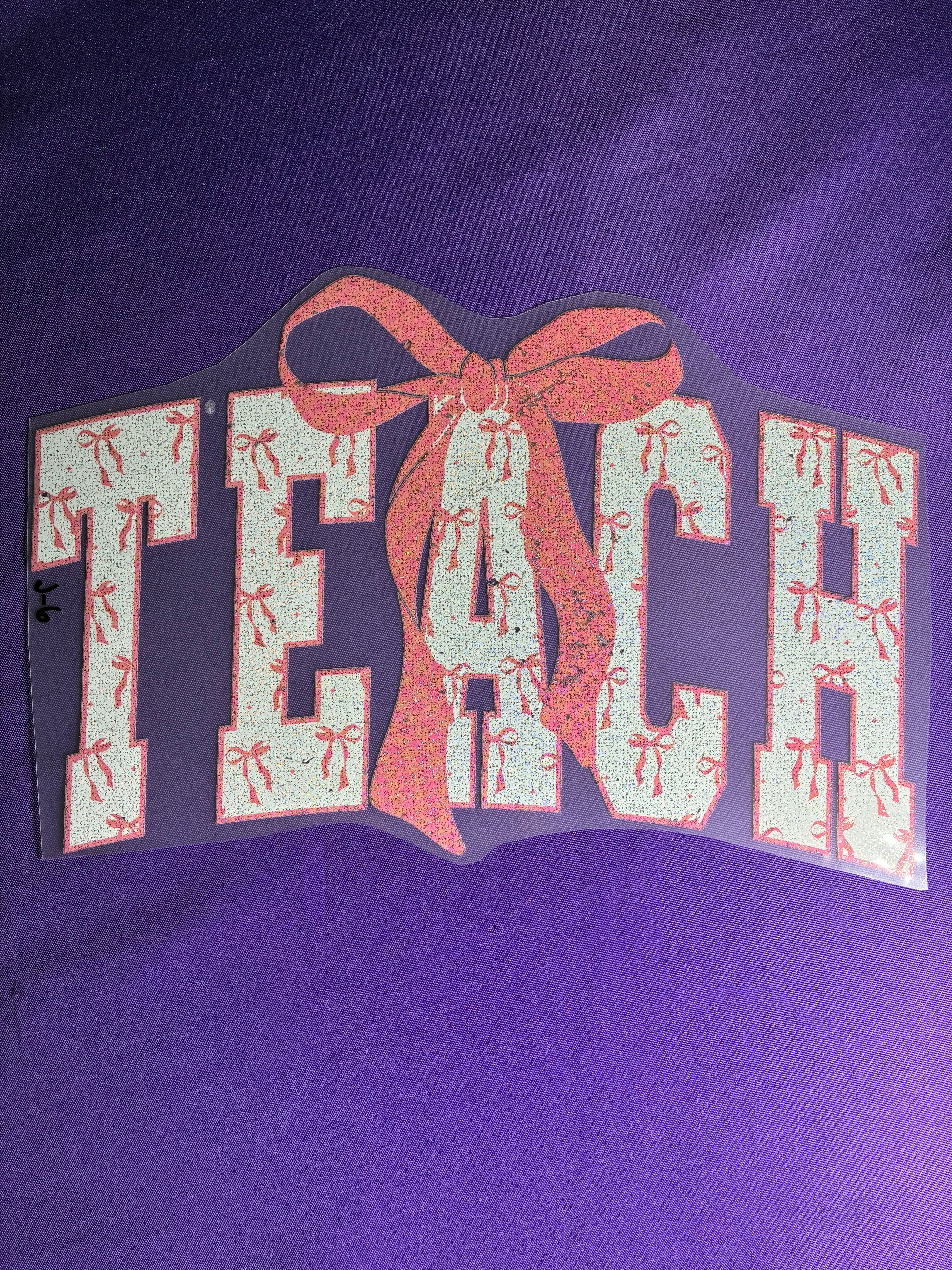 Teach with Bow Glitter