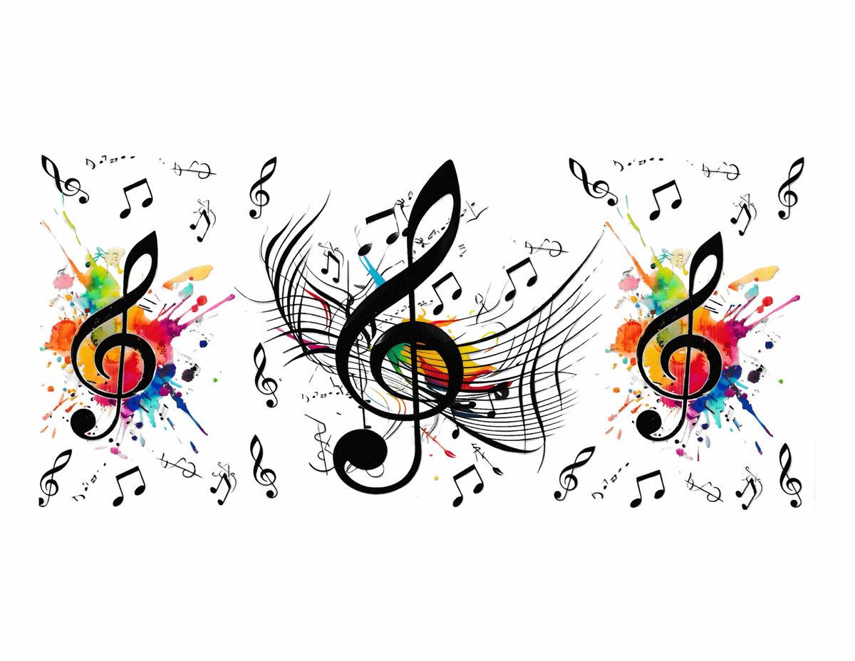 16oz Cup Wrap Music Notes