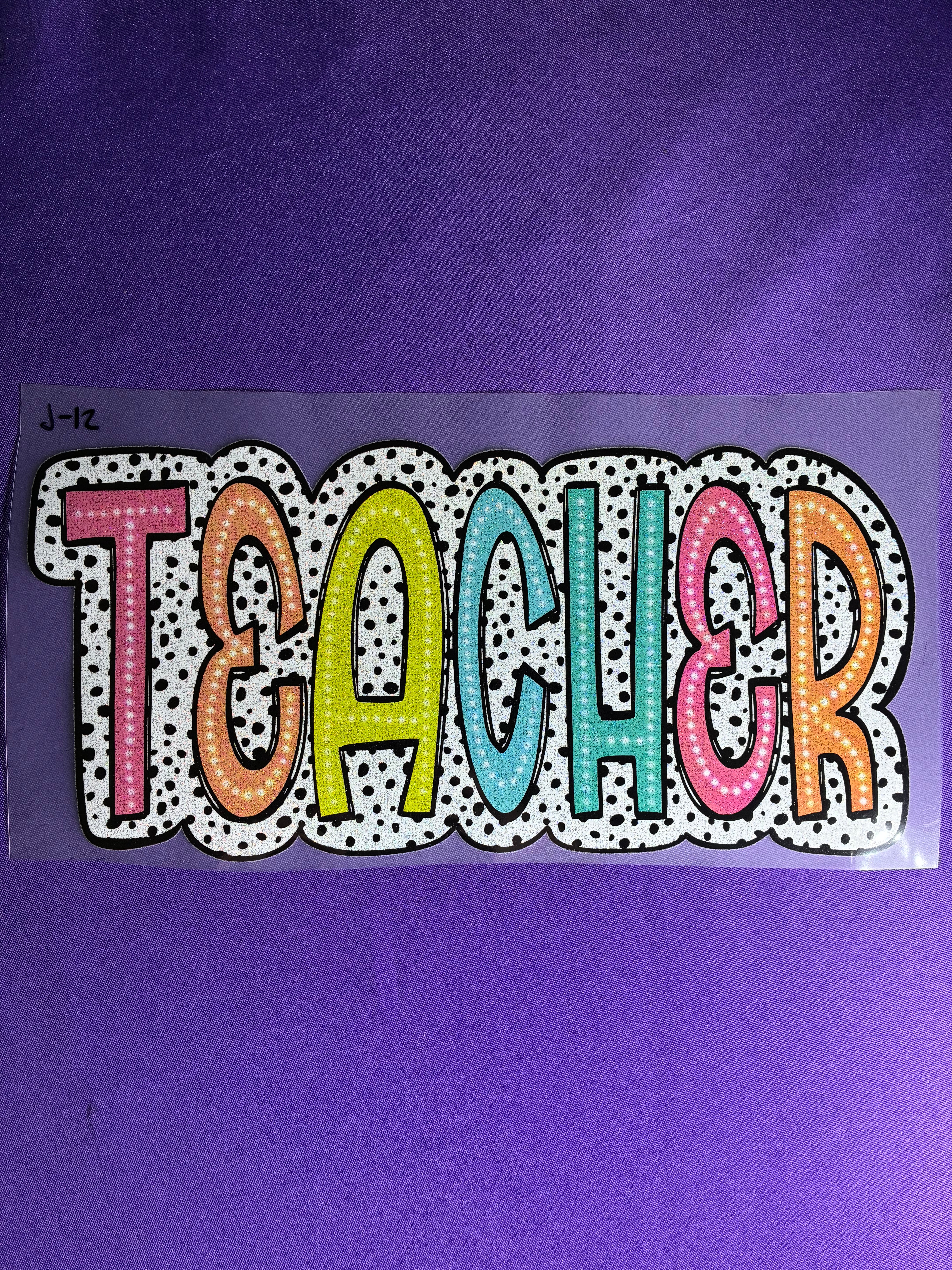 Teacher Polka Dots Glitter