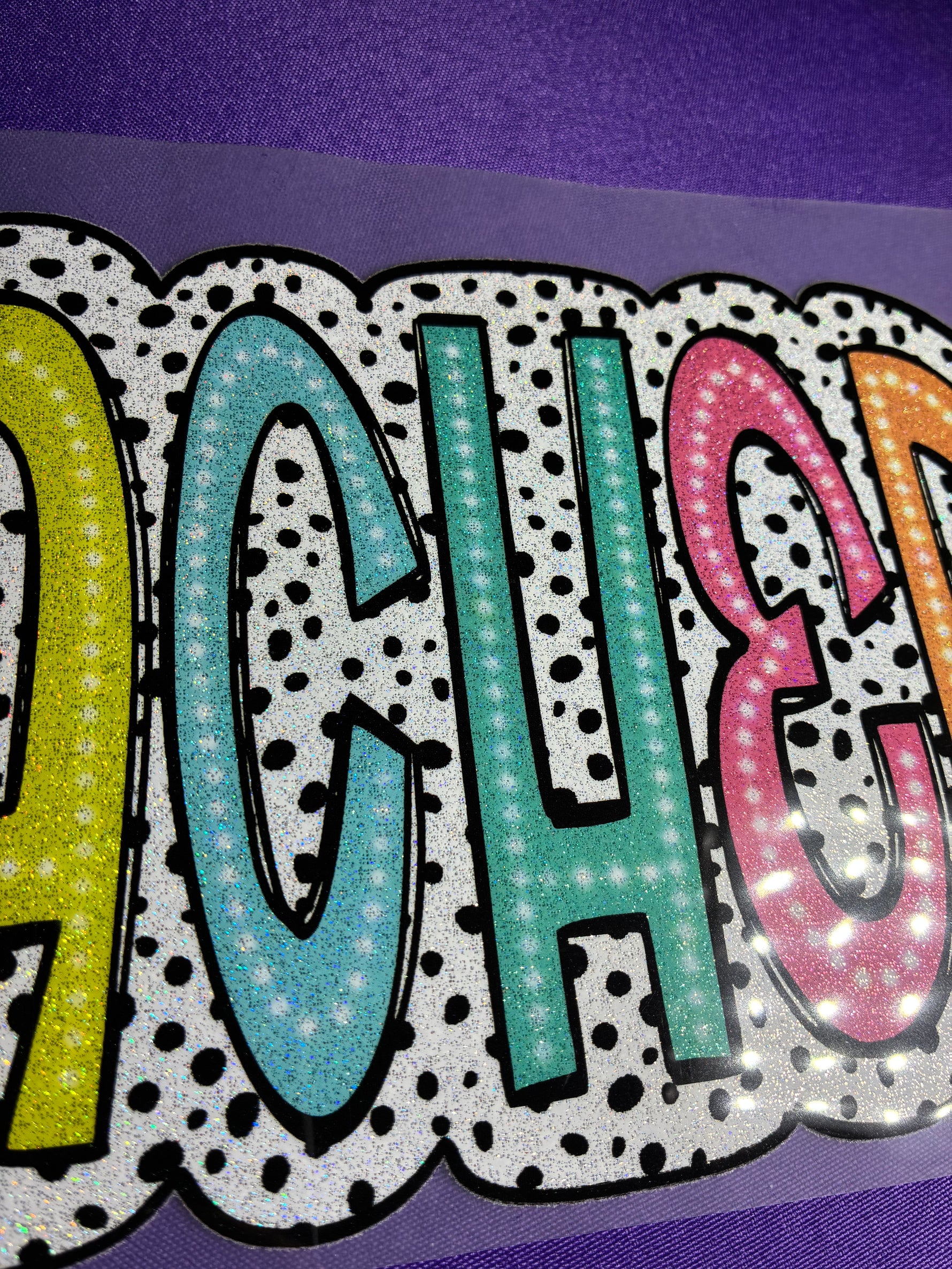 Teacher Polka Dots Glitter