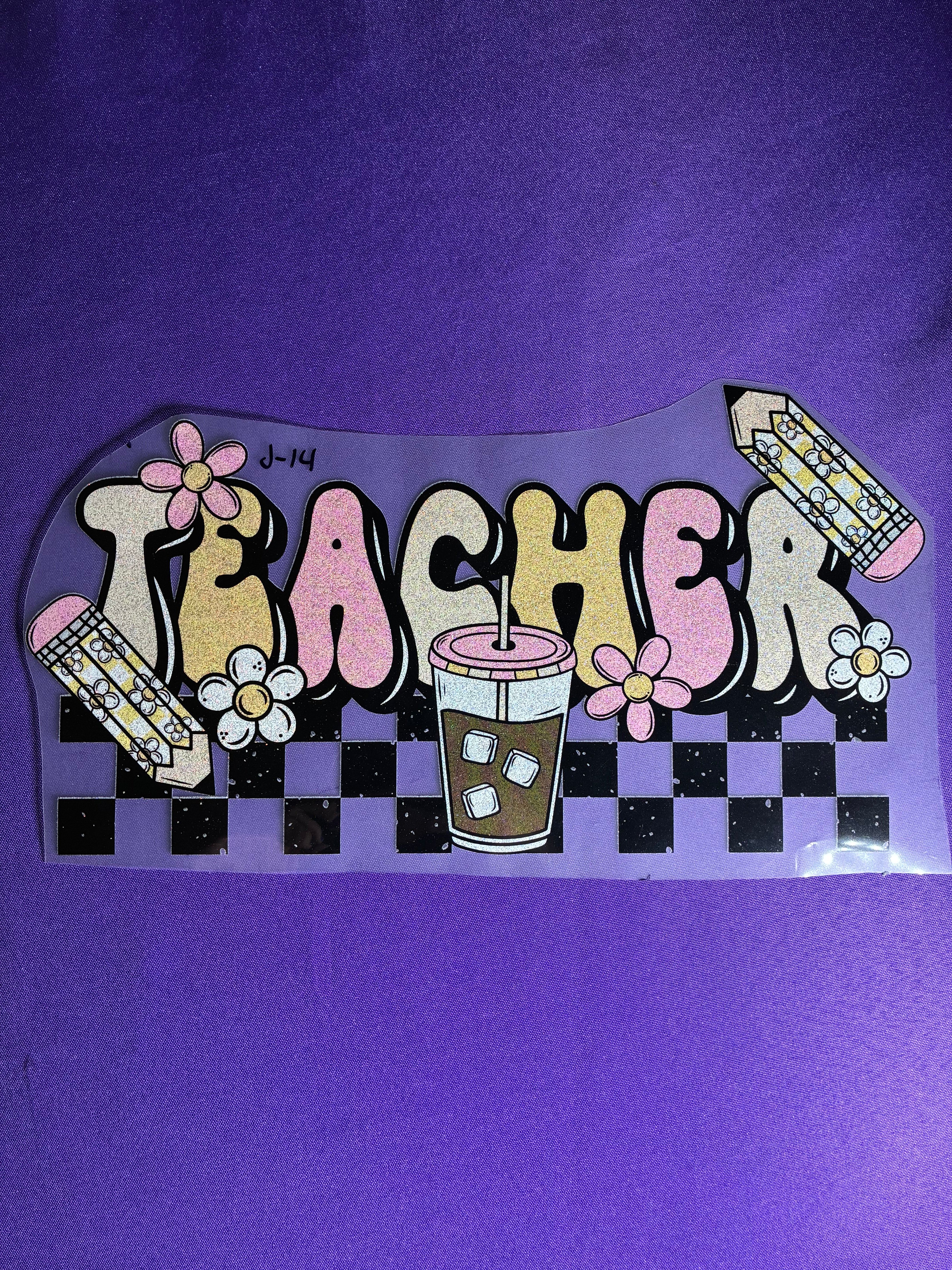 Teacher with Coffee Glitter