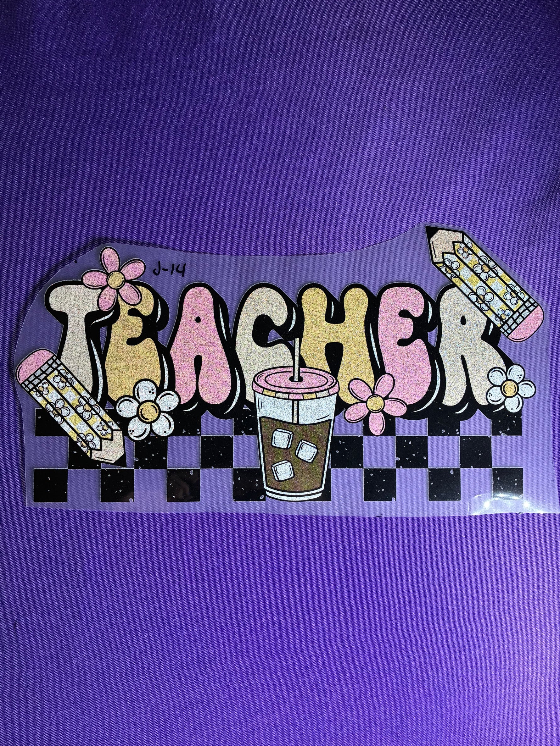 Teacher with Coffee Glitter